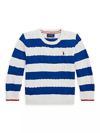 Little Boy's & Boy's Cable-Knit Crewneck Sweater