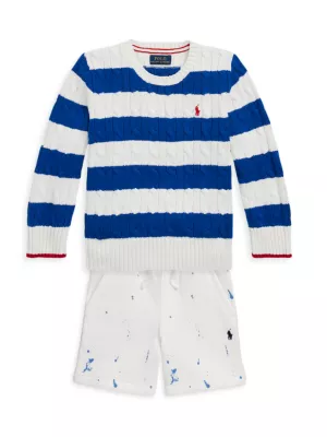 Ralph Lauren Kids logo-print knit jumper - White