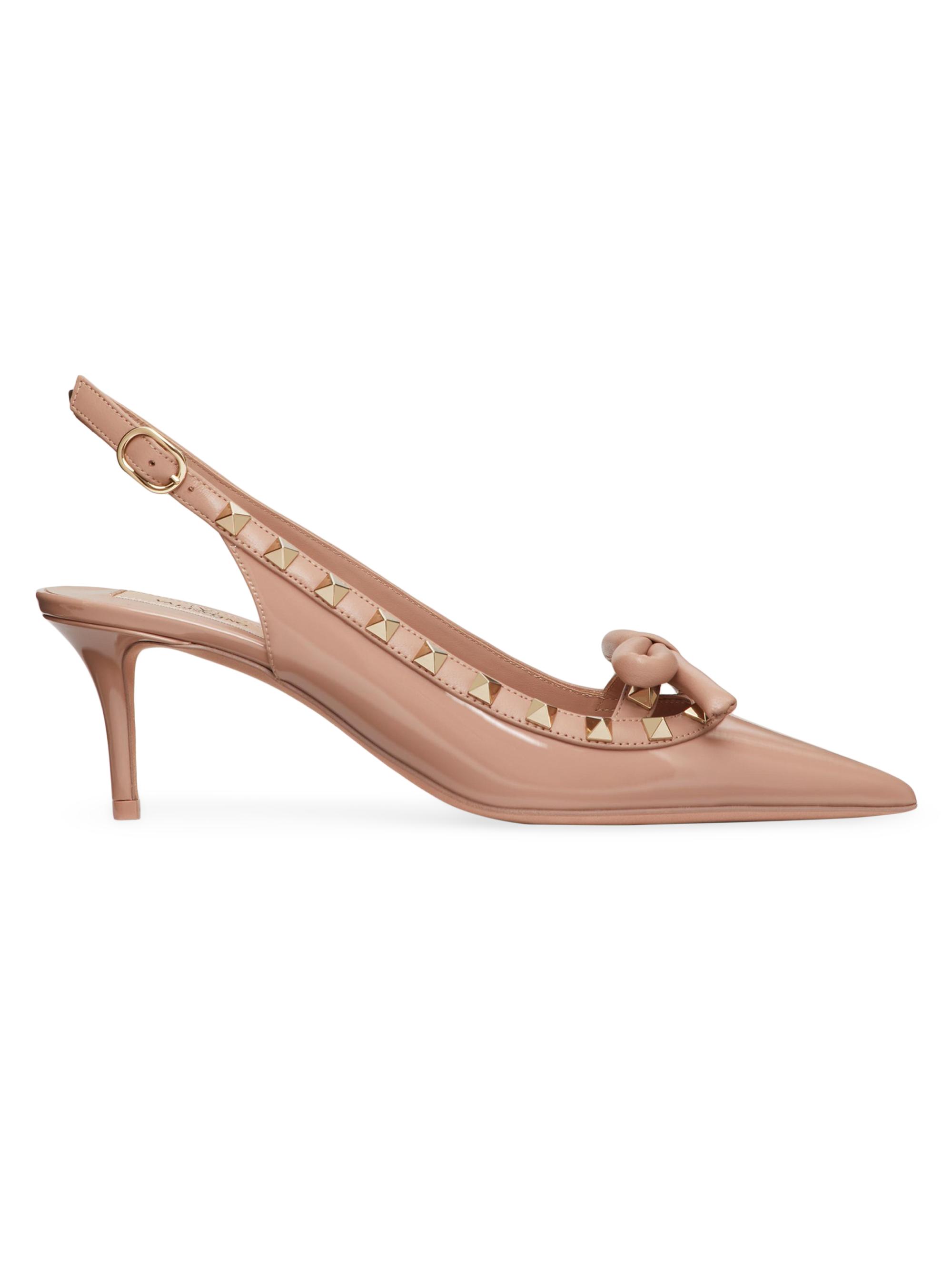 Rockstud leather pumps