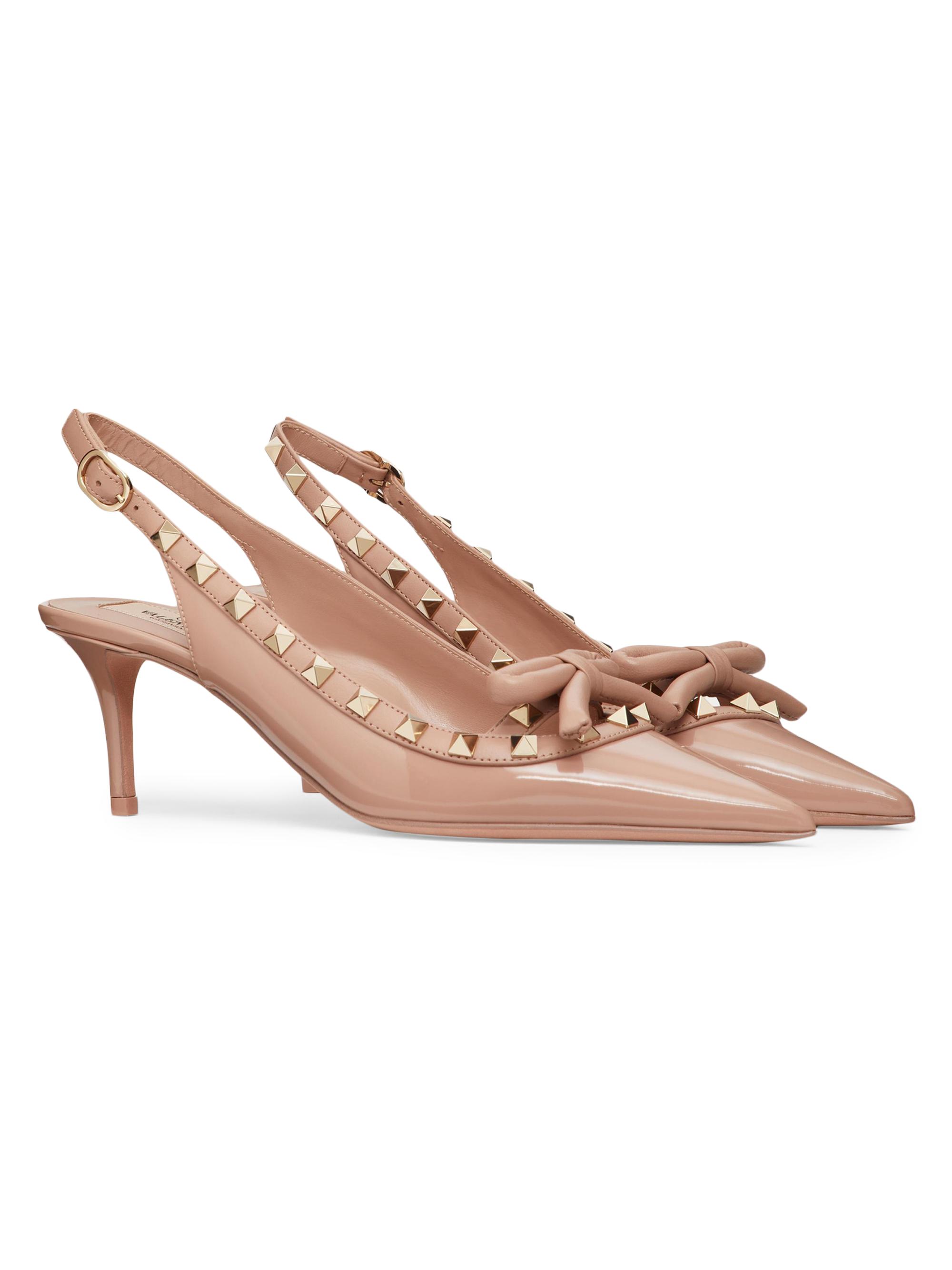 Valentino Garavani Rockstud Bow Slingback Patent Leather Pumps