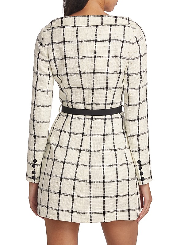 Shop Self-Portrait Checkered Belted Minidress | Saks Fifth Shop Self-Portrait Checkered Belted Minidress | Saks Fifth