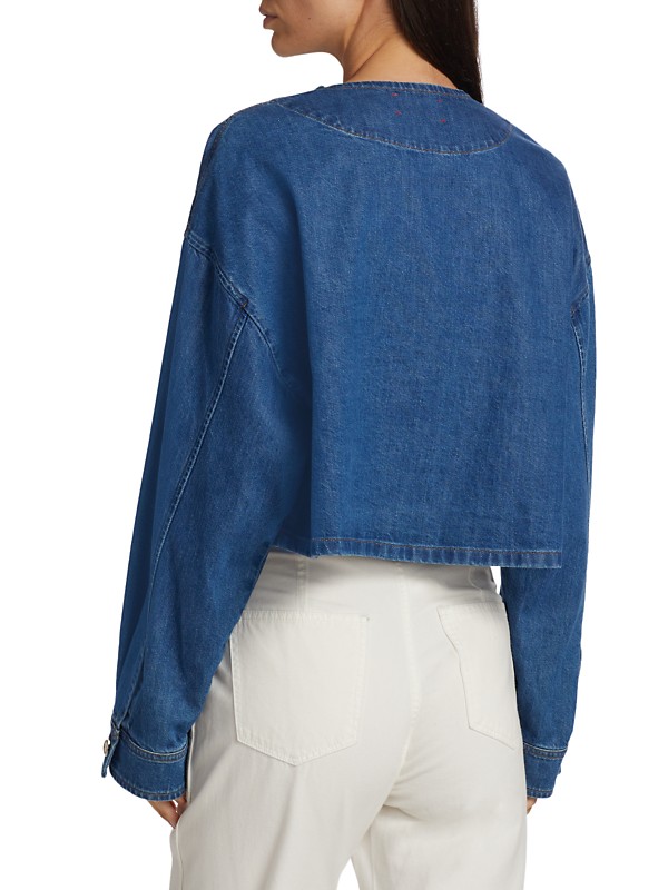Shop Xirena Paley Cropped Denim Jacket | Saks Fifth Avenue Shop Xirena Paley Cropped Denim Jacket | Saks Fifth Avenue
