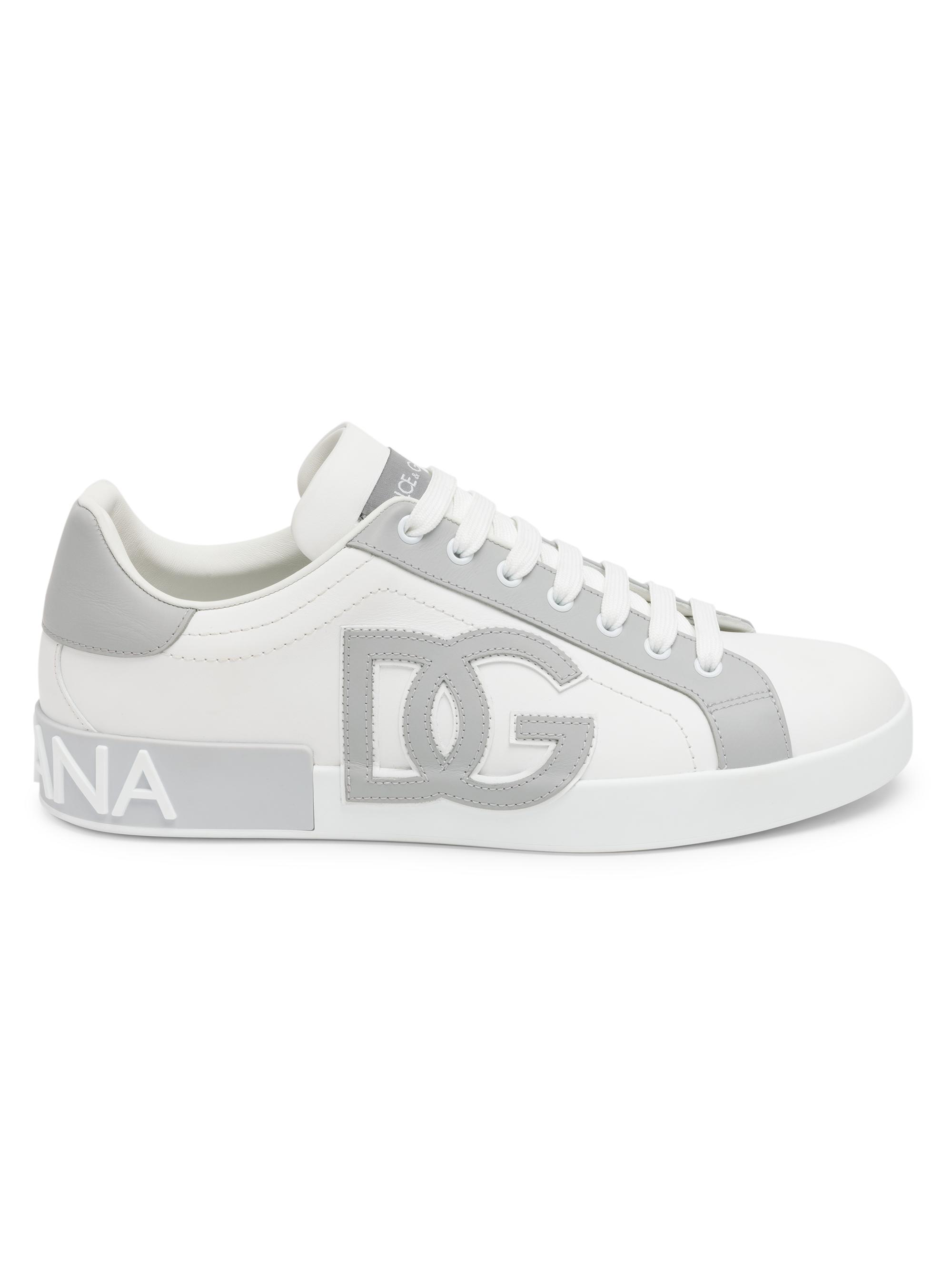 Dolce & Gabbana Men's Portofino Lace-Up Sneakers - White Grey