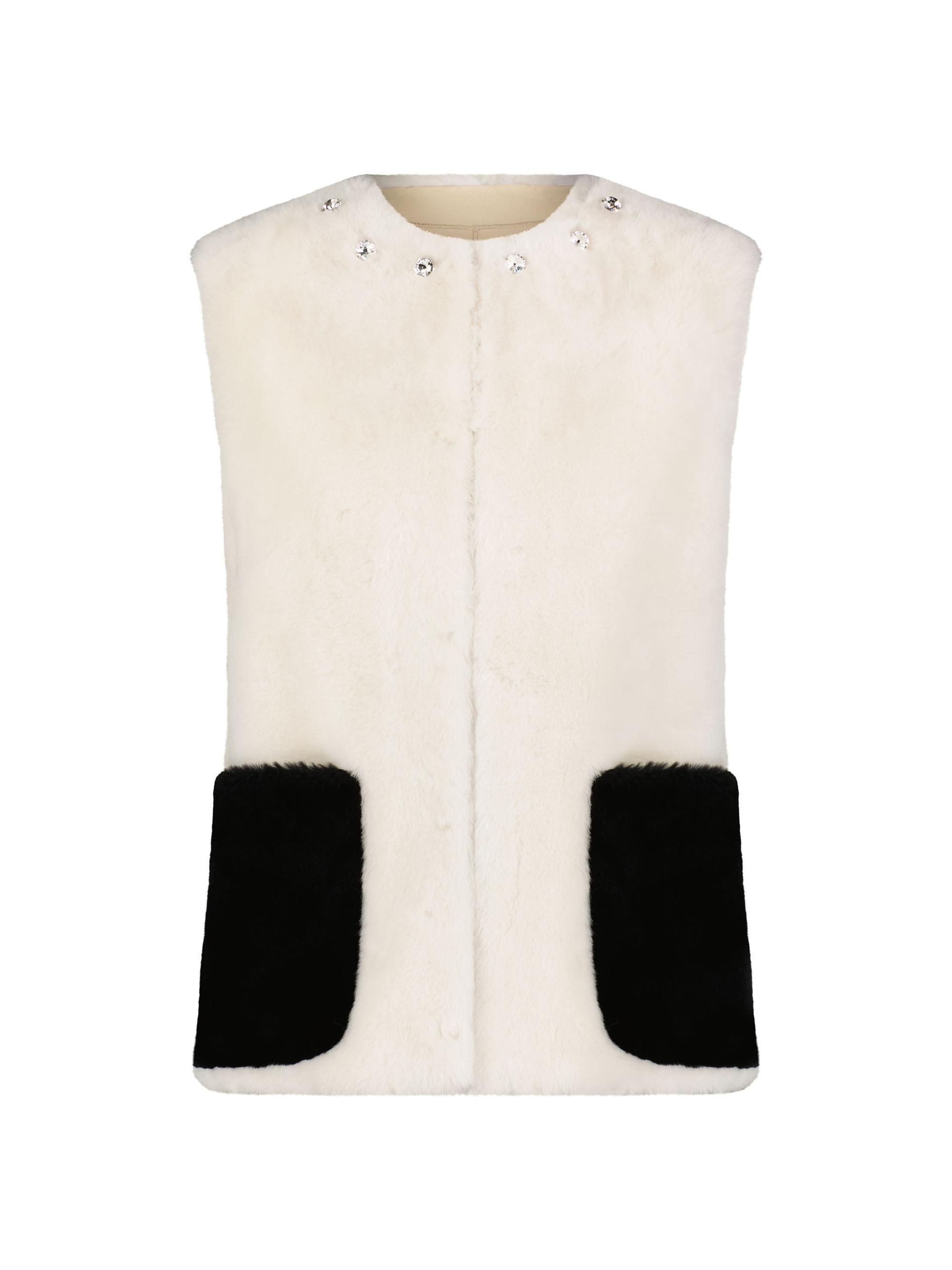 Gorski Women's Shearling Lamb Vest - White