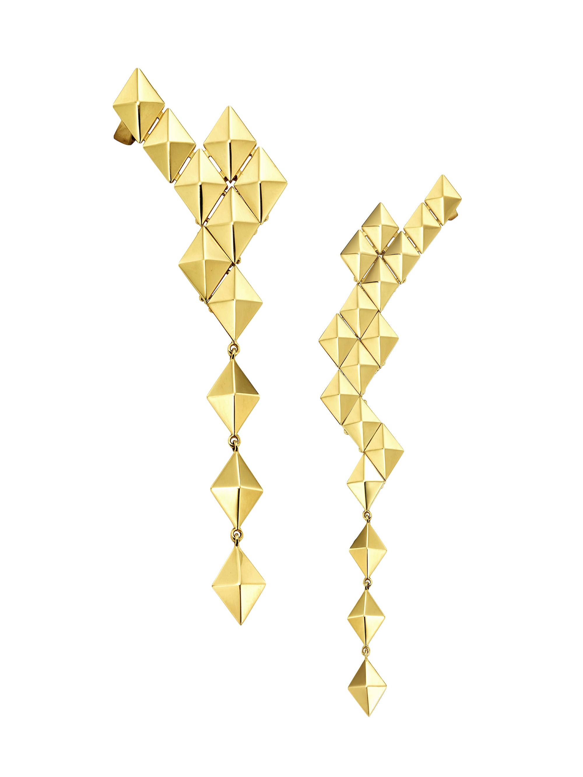 Cadar Women's Python Asymmetric 18K Yellow Gold Drop Earrings - Gold