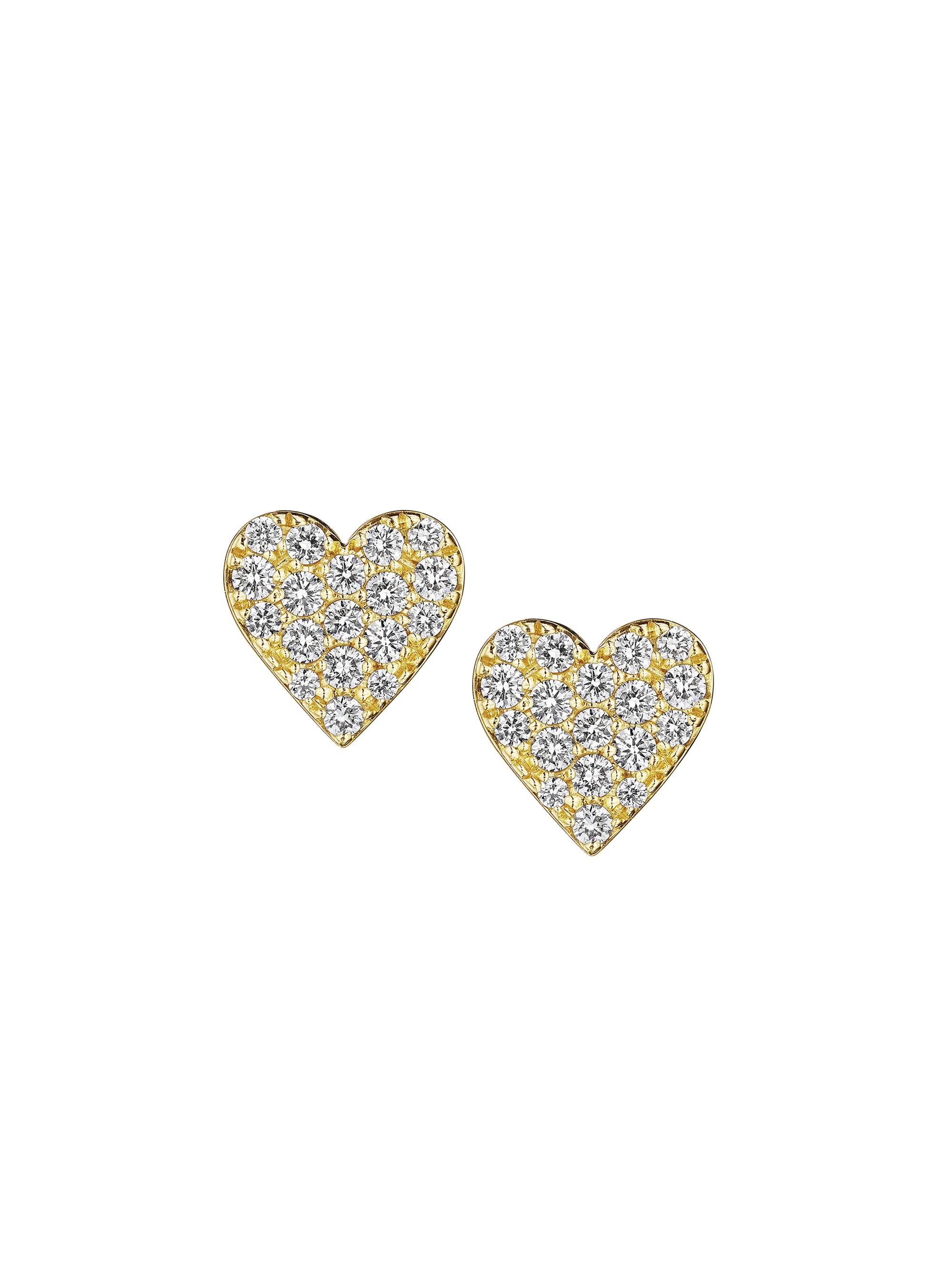 Cadar Women's Endless 18K Yellow Gold & 0.35 TCW Diamond Heart Stud Earrings - Gold