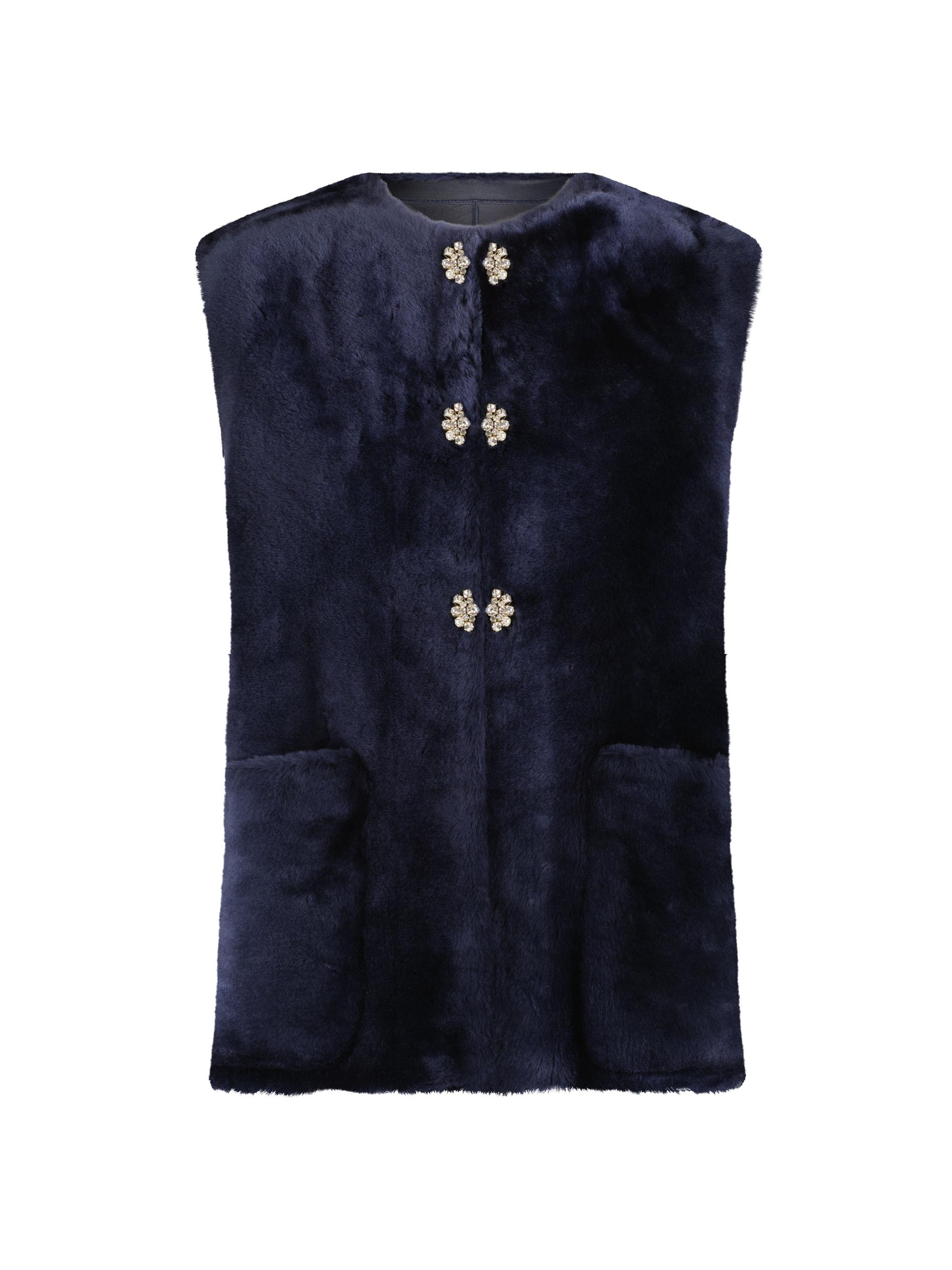 Gorski Women's Shearling Lamb Vest - Black