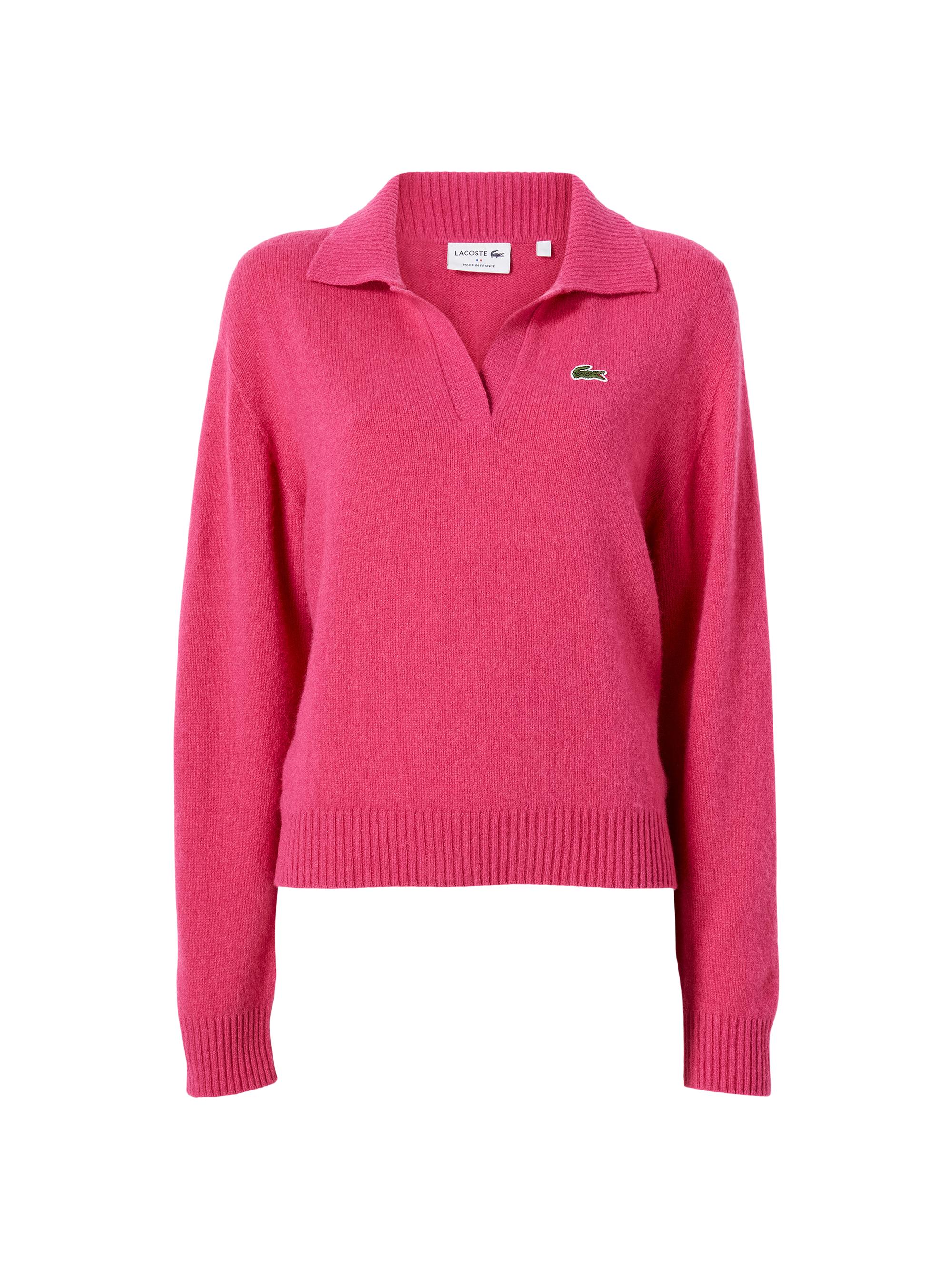 Lacoste X Bandier Women's  Cashmere Polo Sweater - Spinel Pink