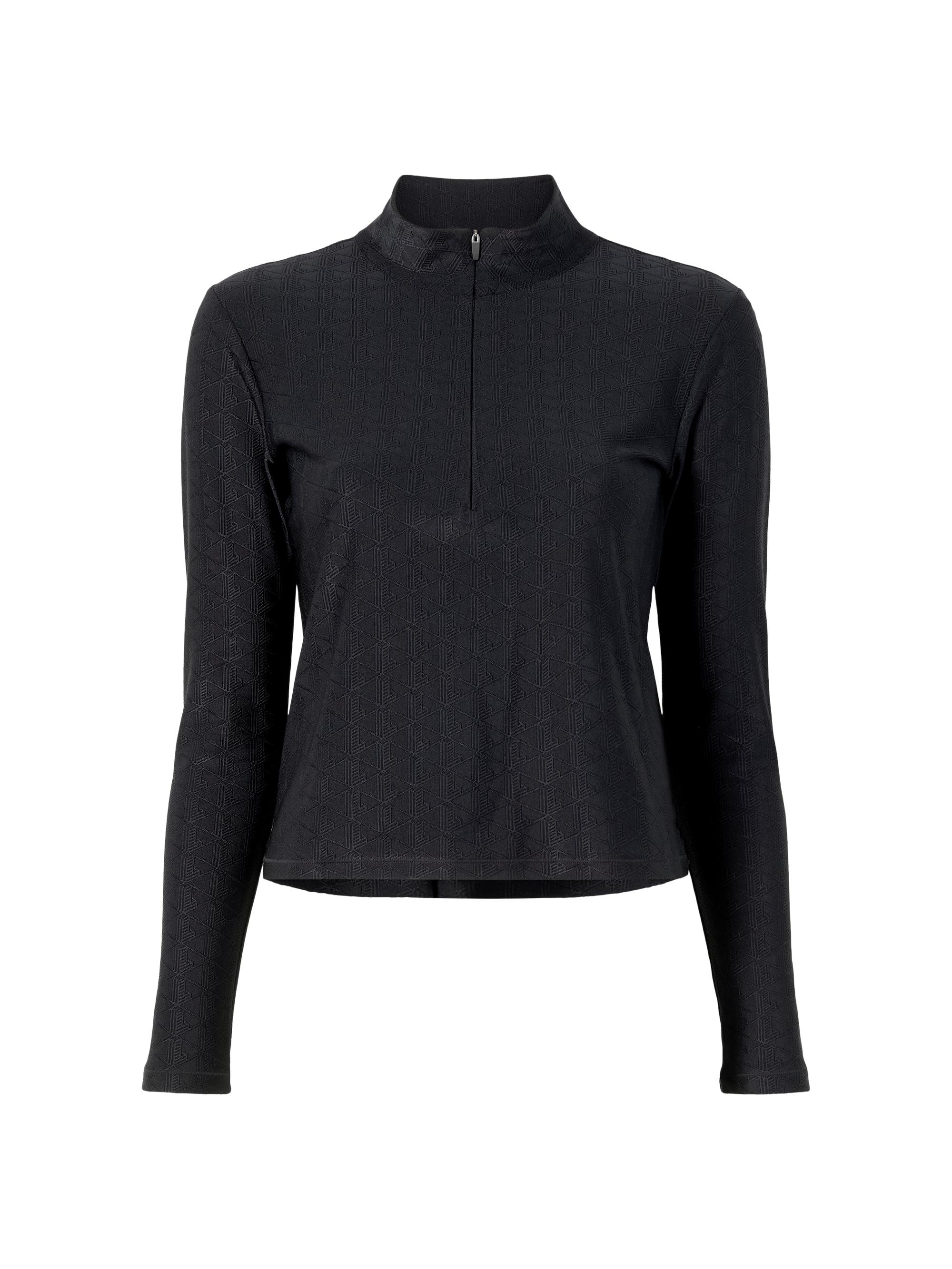 Lacoste X Bandier Women's  Jacquard Quarter Zip Sweater - Noir
