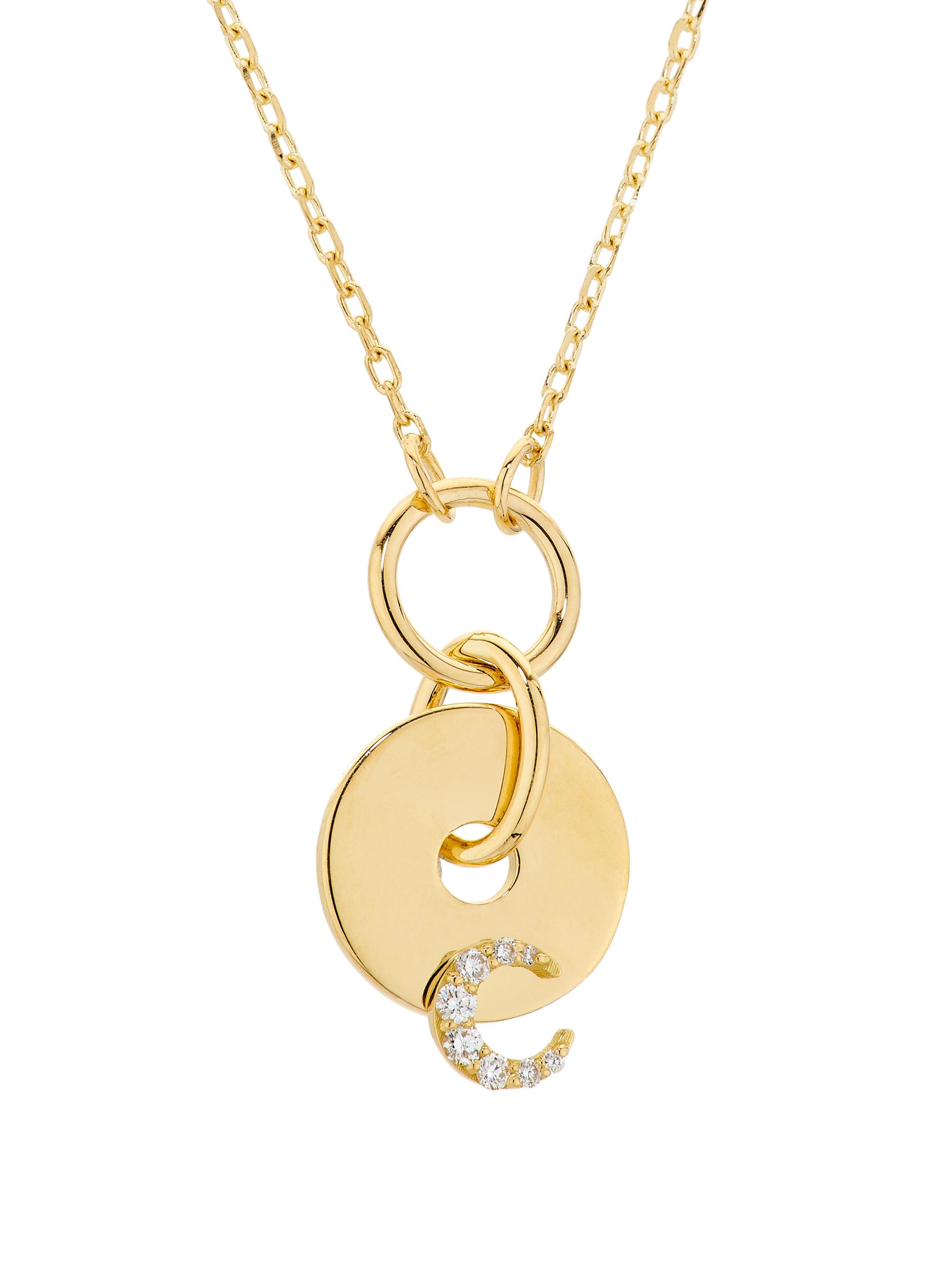 Foundrae Women's Karma Crescent 18K Yellow Gold & 0.03 TCW Diamond Symbol Drop Necklace - Yellow Gold