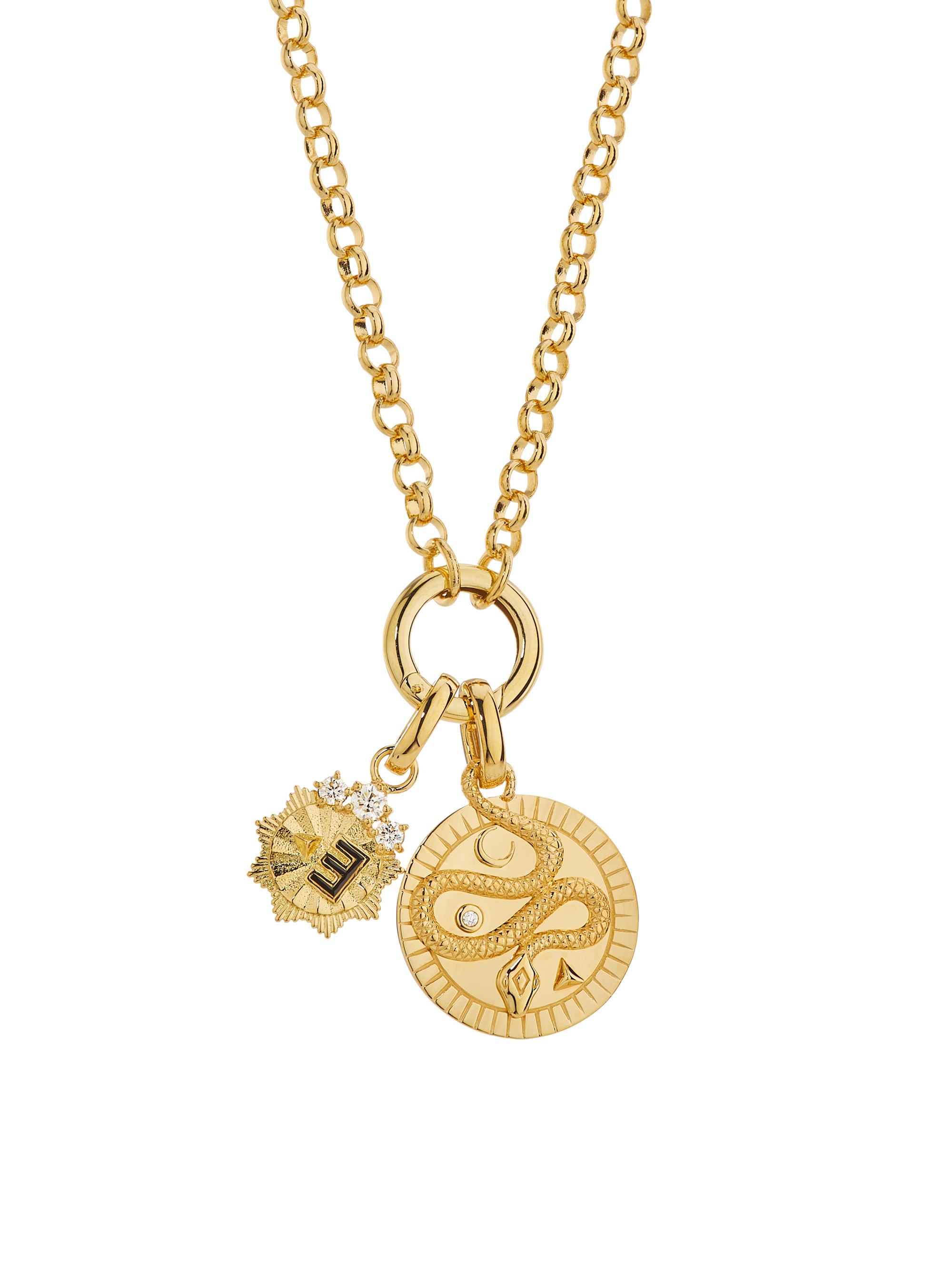 Foundrae Women's Wholeness & Internal Compass 18K Yellow Gold & 0.23 TCW Diamond  Belcher Chain Necklace - Yellow Gold