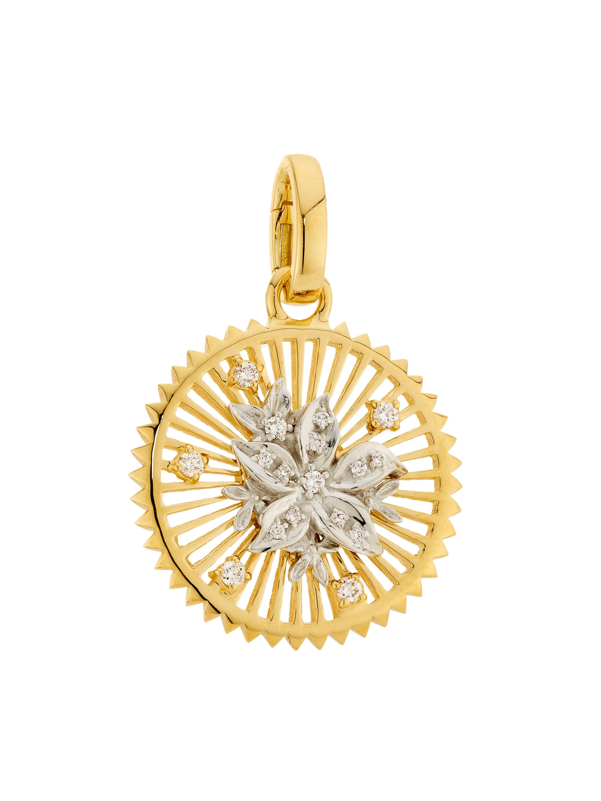 Foundrae Women's Resilience 18K Yellow & White Gold & 0.08 TCW Diamond  Medallion - Yellow Gold