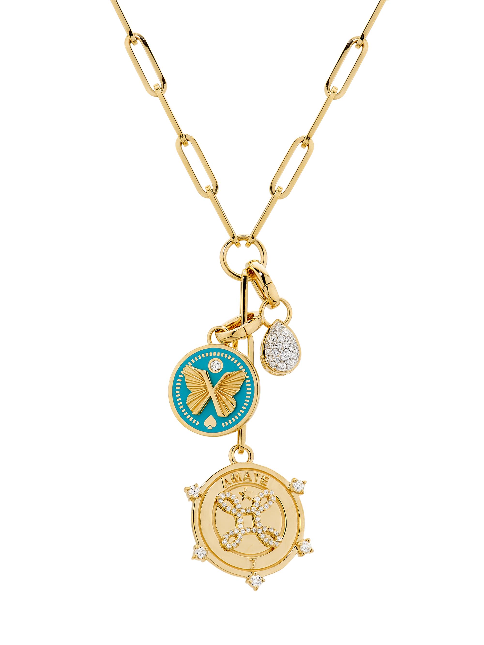 Foundrae Women's True Love & Reverie 18K Yellow Gold & 0.33 TCW Diamond Triple Charm Necklace - Yellow Gold