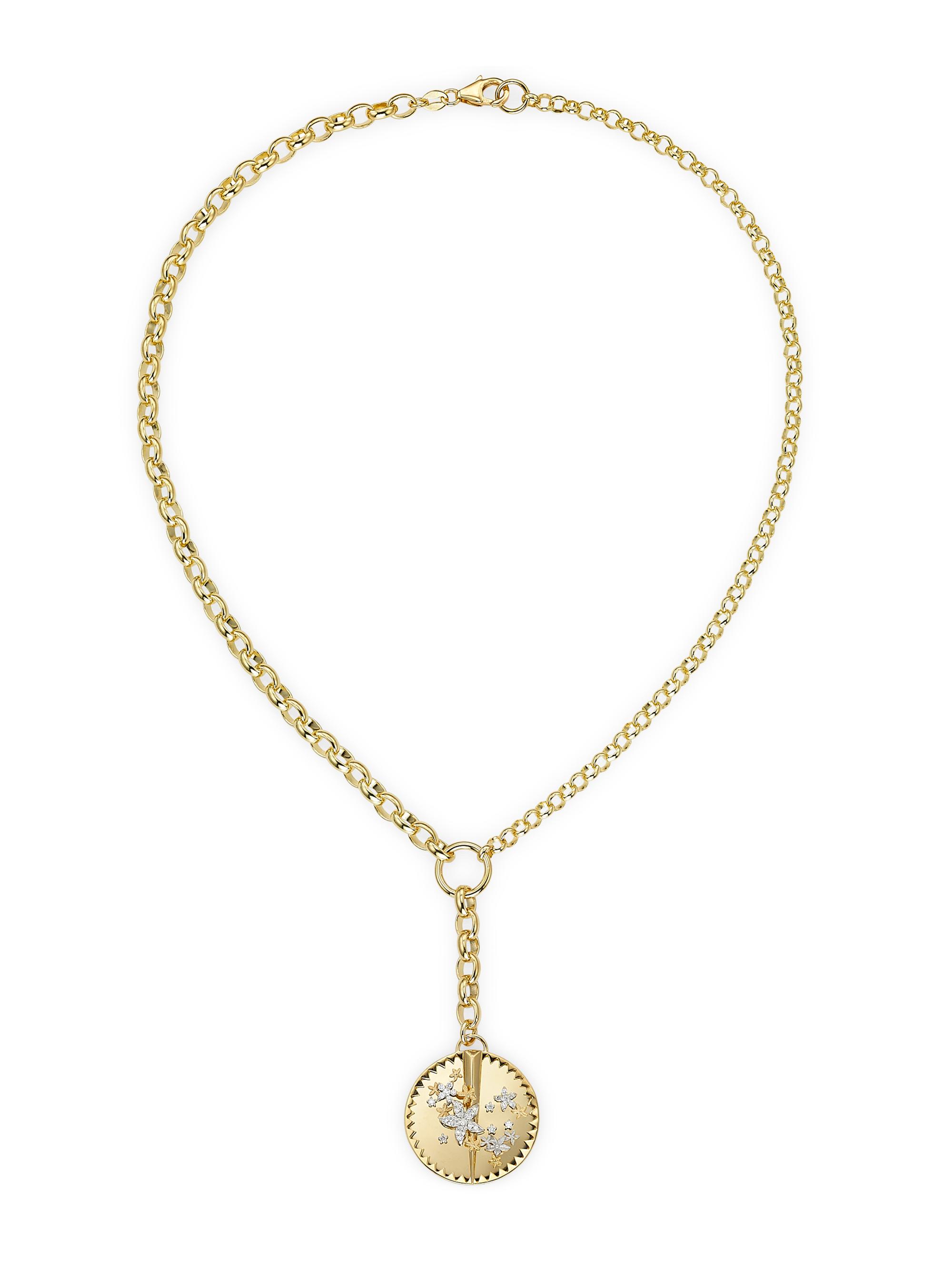 Foundrae Women's Resilience Blossoms 18K Yellow & White Gold & 0.01 TCW Diamond Heavy Mixed Belcher Chain Necklace - Yellow Gold