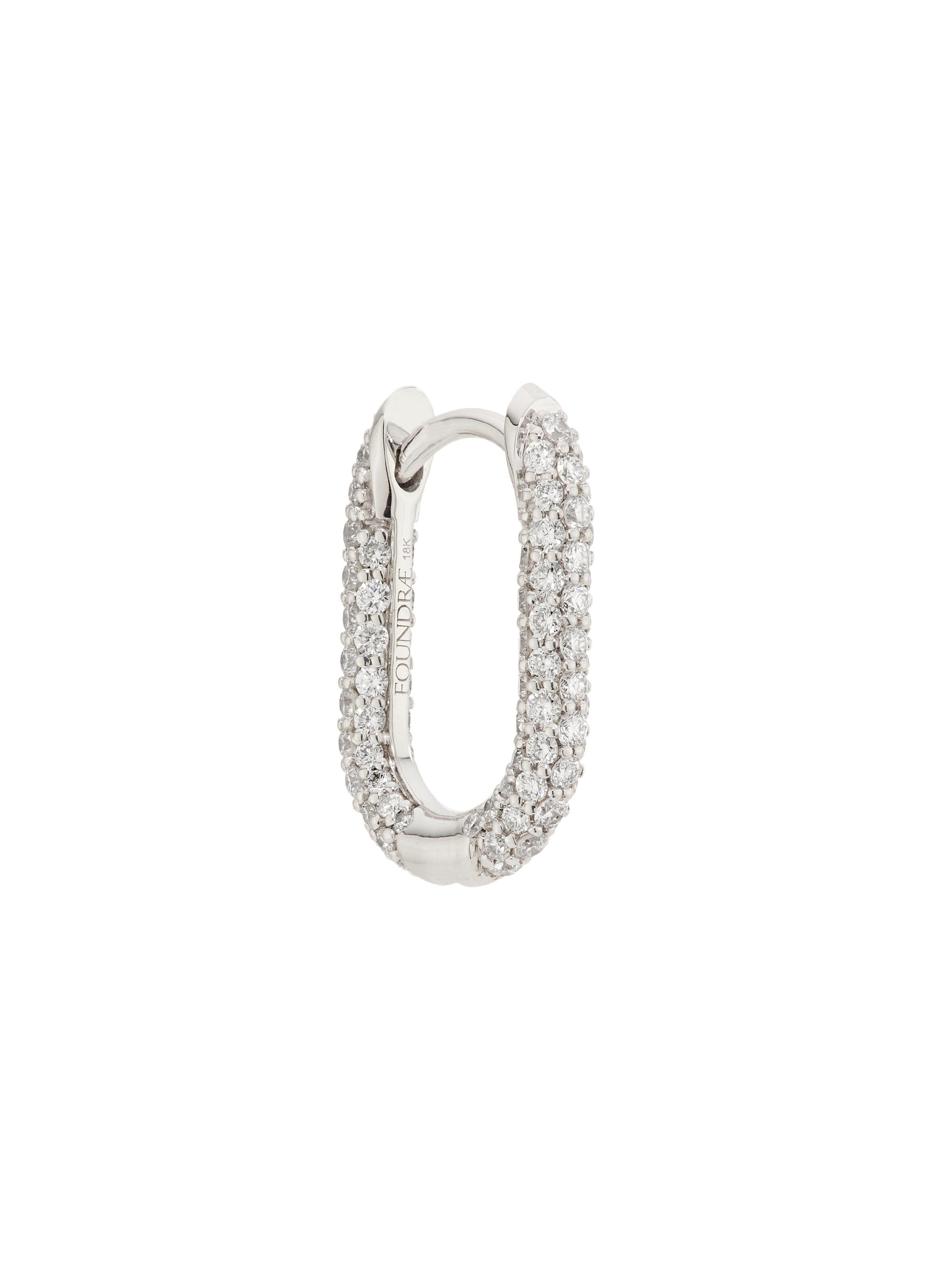 Foundrae Women's Petite Pavé Chubby 18K White Gold & 0.50 TCW Diamond Single Ear Fob - White Gold