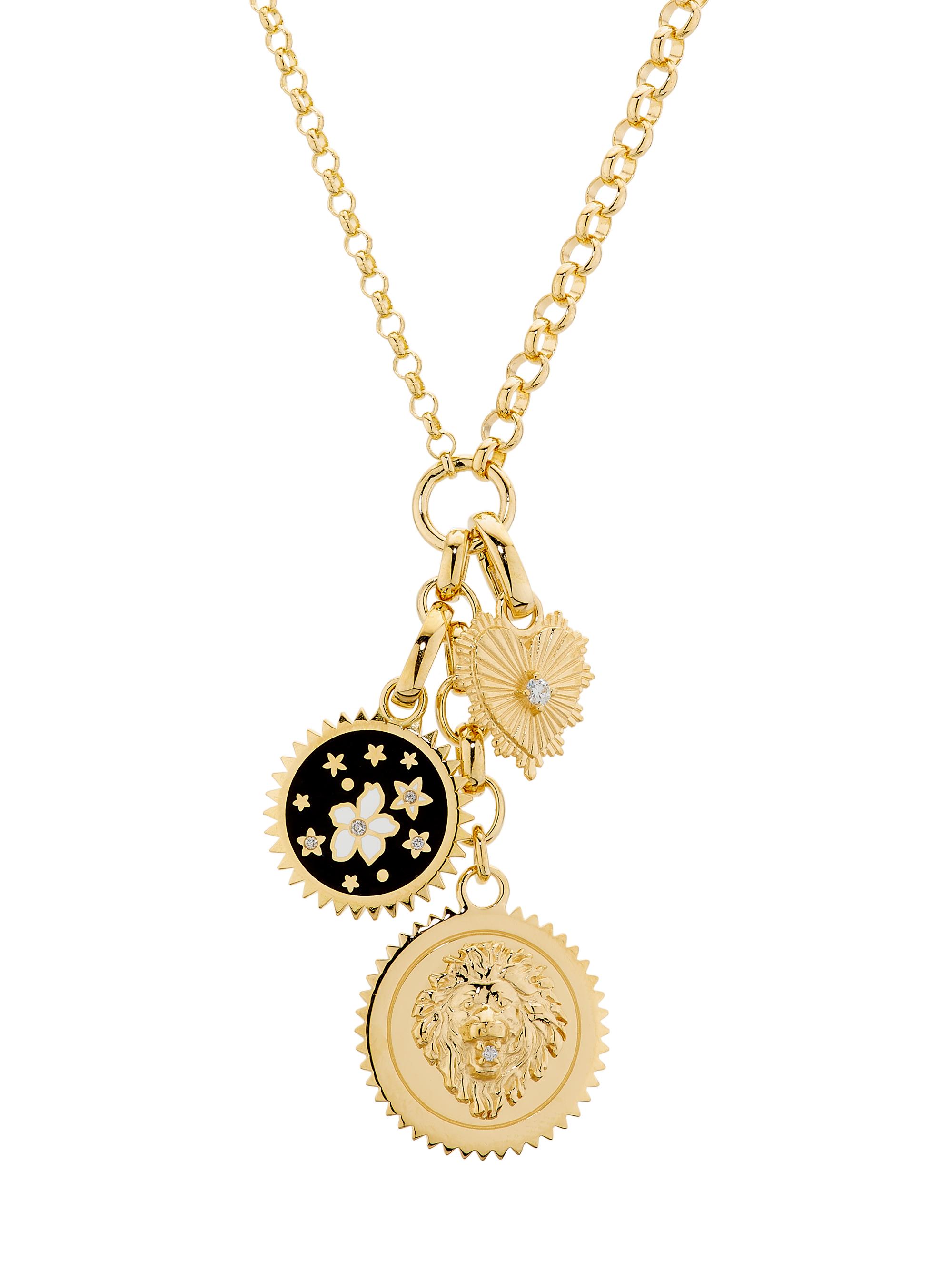 Foundrae Women's Strength Strength, Resilience & True Love 18K Yellow Gold, 0.06 TCW Diamond & Enamel  Mixed Belcher Chain Necklace - Yellow Gold