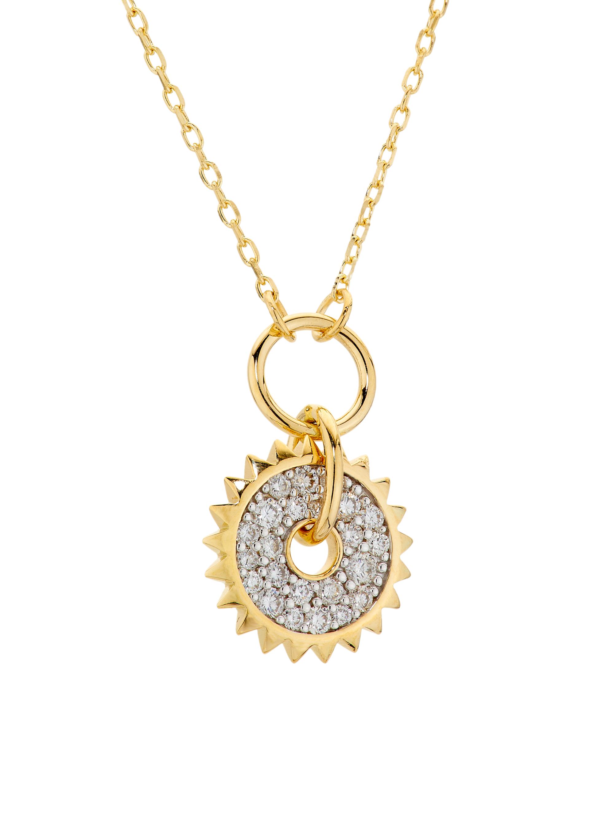 Foundrae Women's 18K Yellow Gold & 0.12 TCW Diamond Pavé Disc Drop Necklace - Yellow Gold