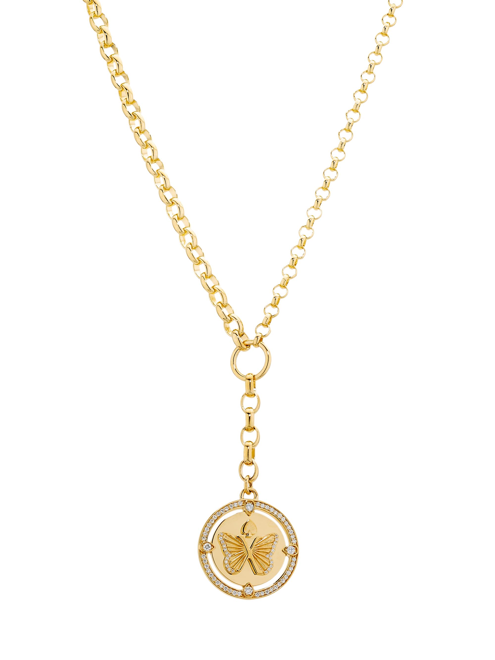 Foundrae Women's Reverie 18K Yellow Gold & 0.49 TCW Diamond Butterfly Medallion Necklace - Yellow Gold
