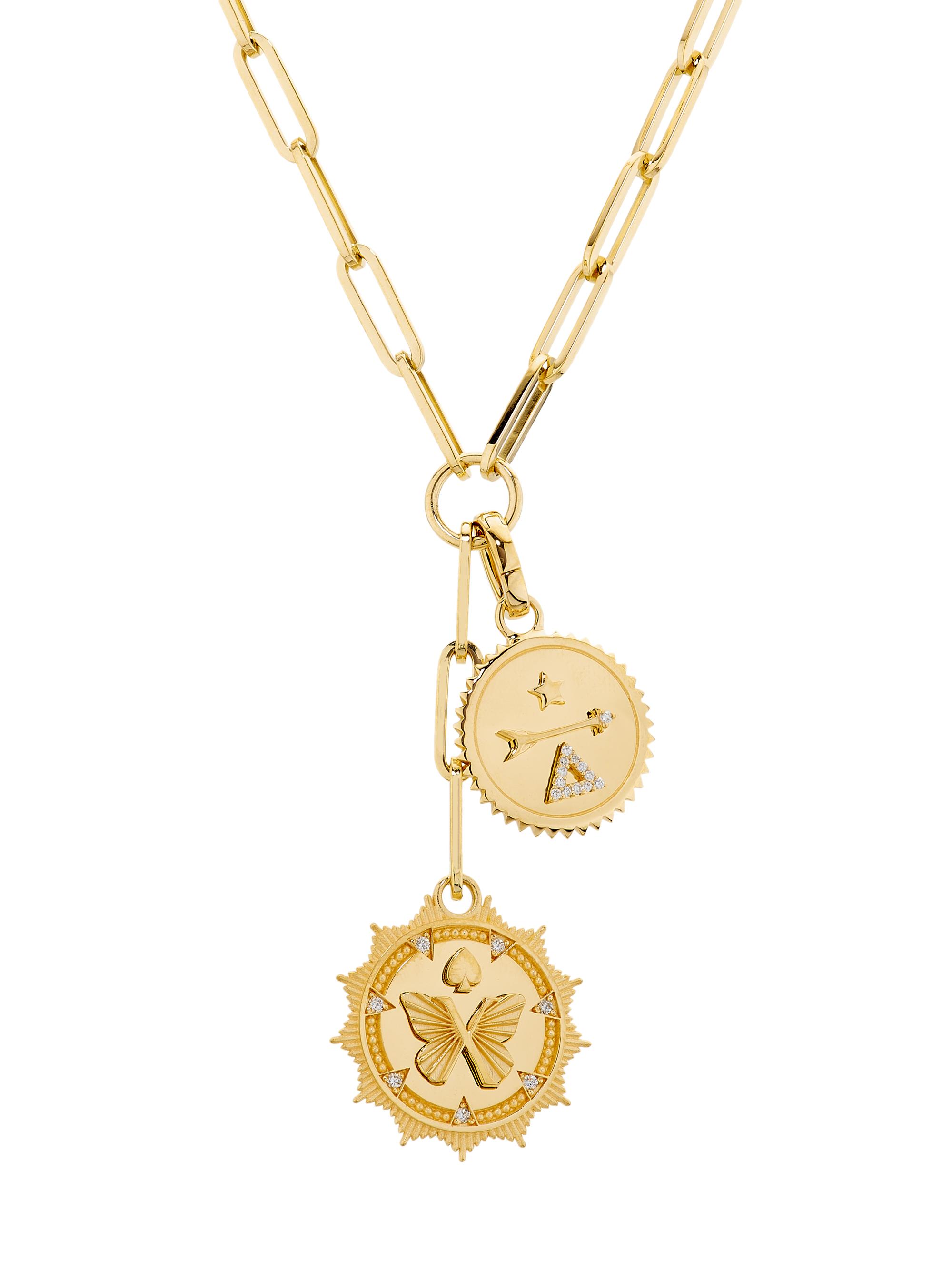 Foundrae Women's Reverie & Dream 18K Yellow Gold & 0.12 TCW Diamond Double Medallion Necklace - Yellow Gold