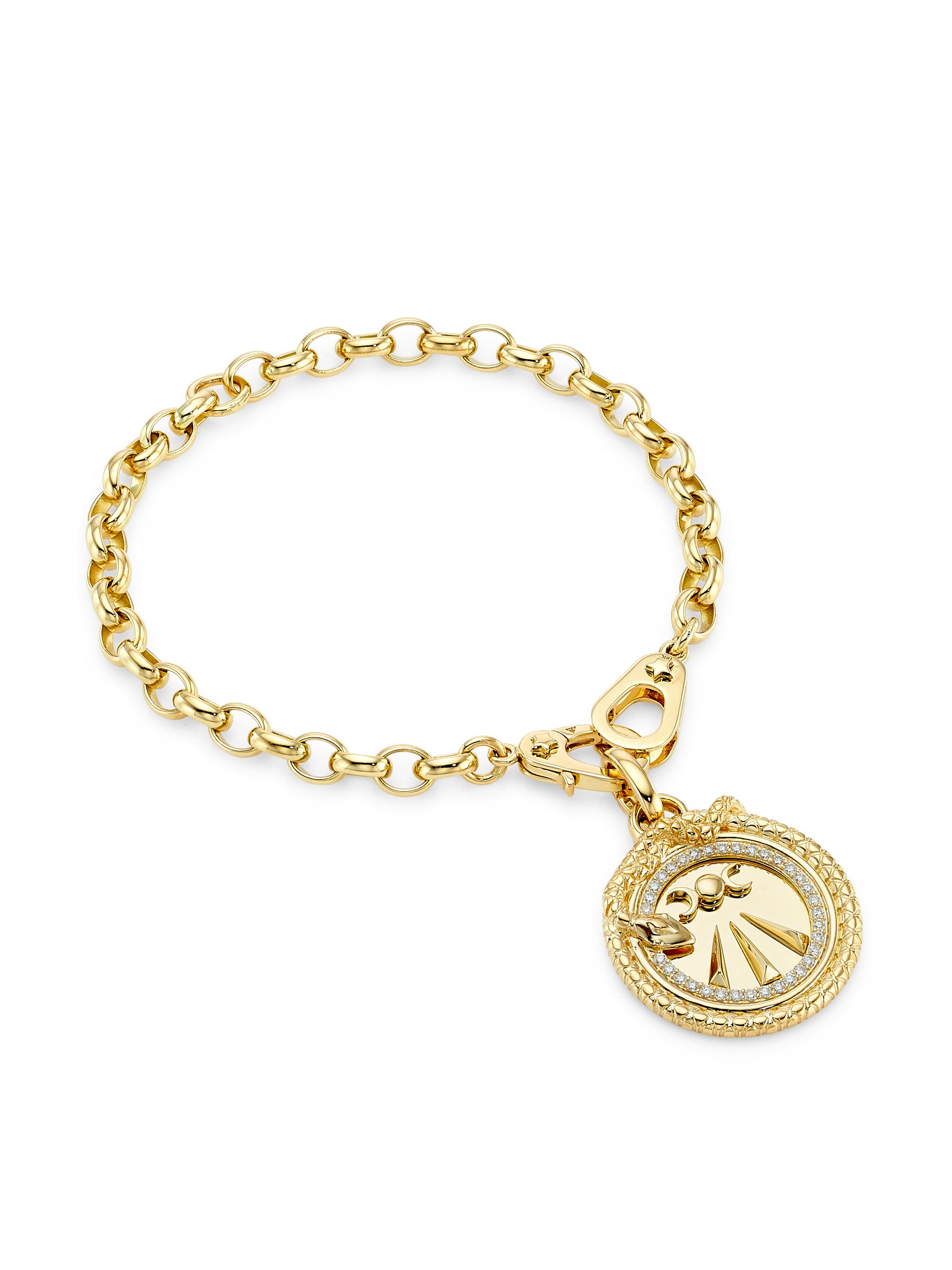 Foundrae Women's Wholeness Mind, Body & Soul 18K Yellow Gold & 0.25 TCW Diamond Charm Bracelet - Yellow Gold