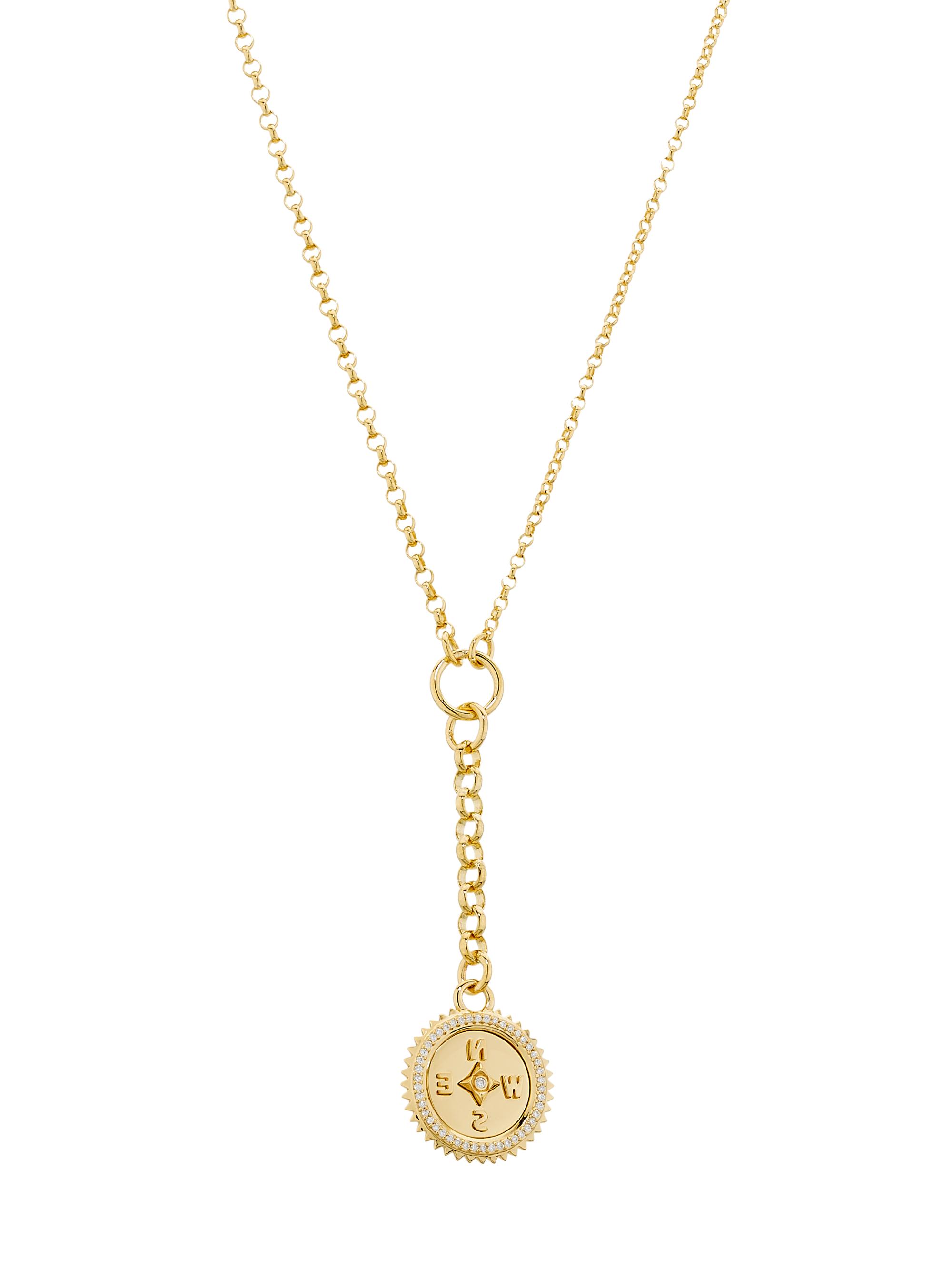 Foundrae Women's Internal Compass 18K Yellow Gold & 0.13 TCW Diamond  Mixed Belcher Chain Necklace - Yellow Gold