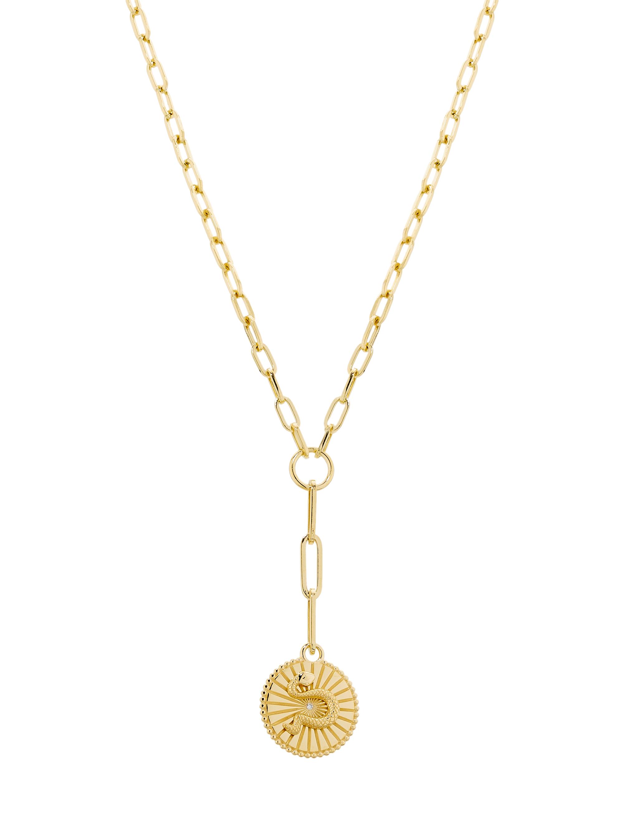 Foundrae Women's Wholeness 18K Yellow Gold & 0.02 TCW Diamond Serpent Medallion Y Necklace - Yellow Gold