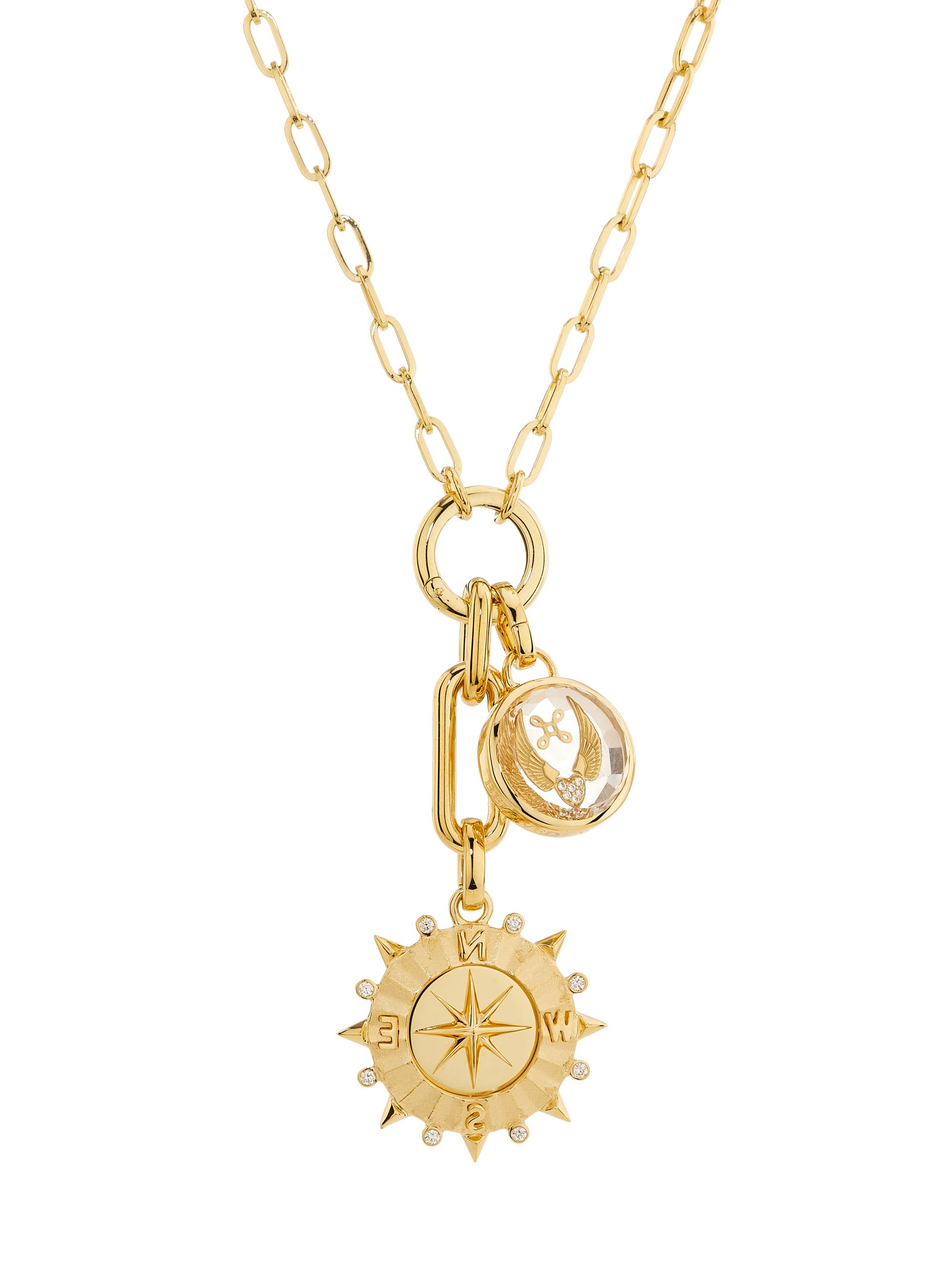 Foundrae Women's Internal Compass & Passion 18K Yellow Gold & 0.14 TCW Diamond Double Pendant Necklace - Yellow Gold