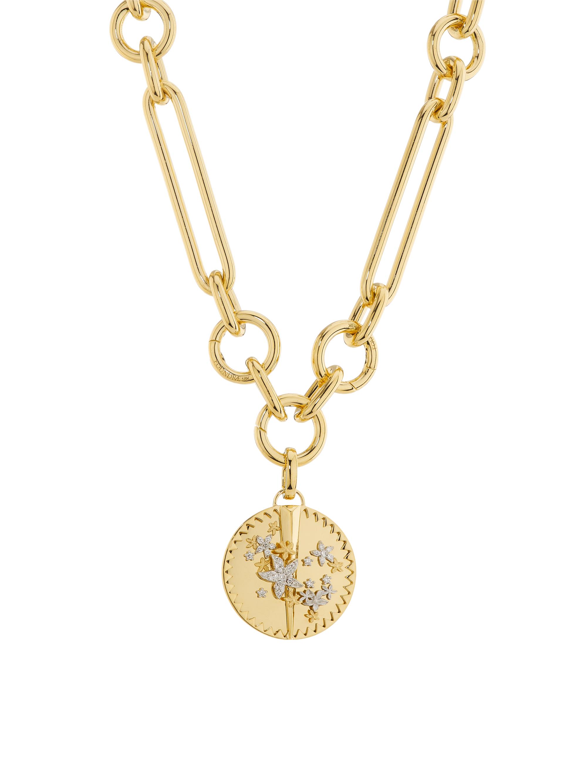 Foundrae Women's Resilience 18K Yellow Gold & 0.13 TCW Diamond Oversized Mixed Chain Necklace - Yellow Gold