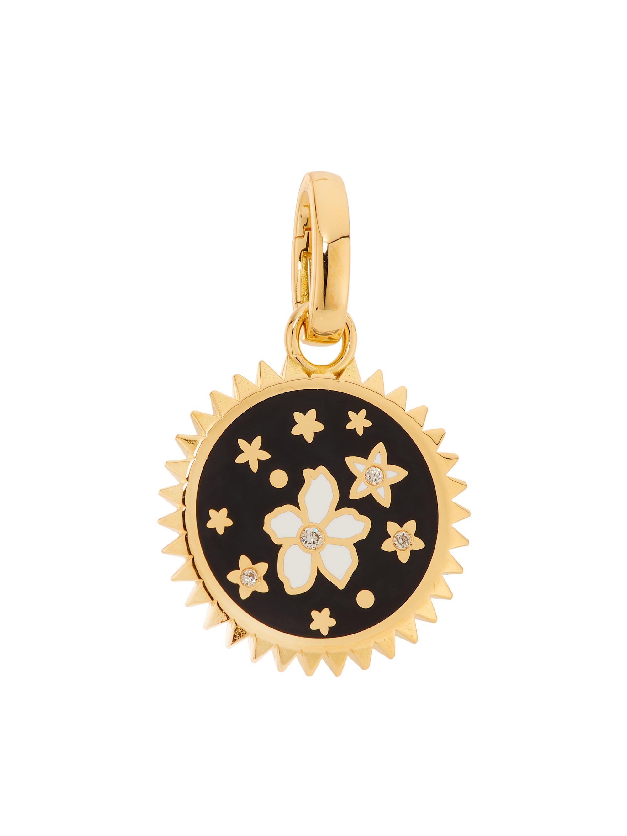 Foundrae Women's Resilience 18K Yellow Gold, 0.01 TCW Diamond & Enamel Petite Medallion - Yellow Gold