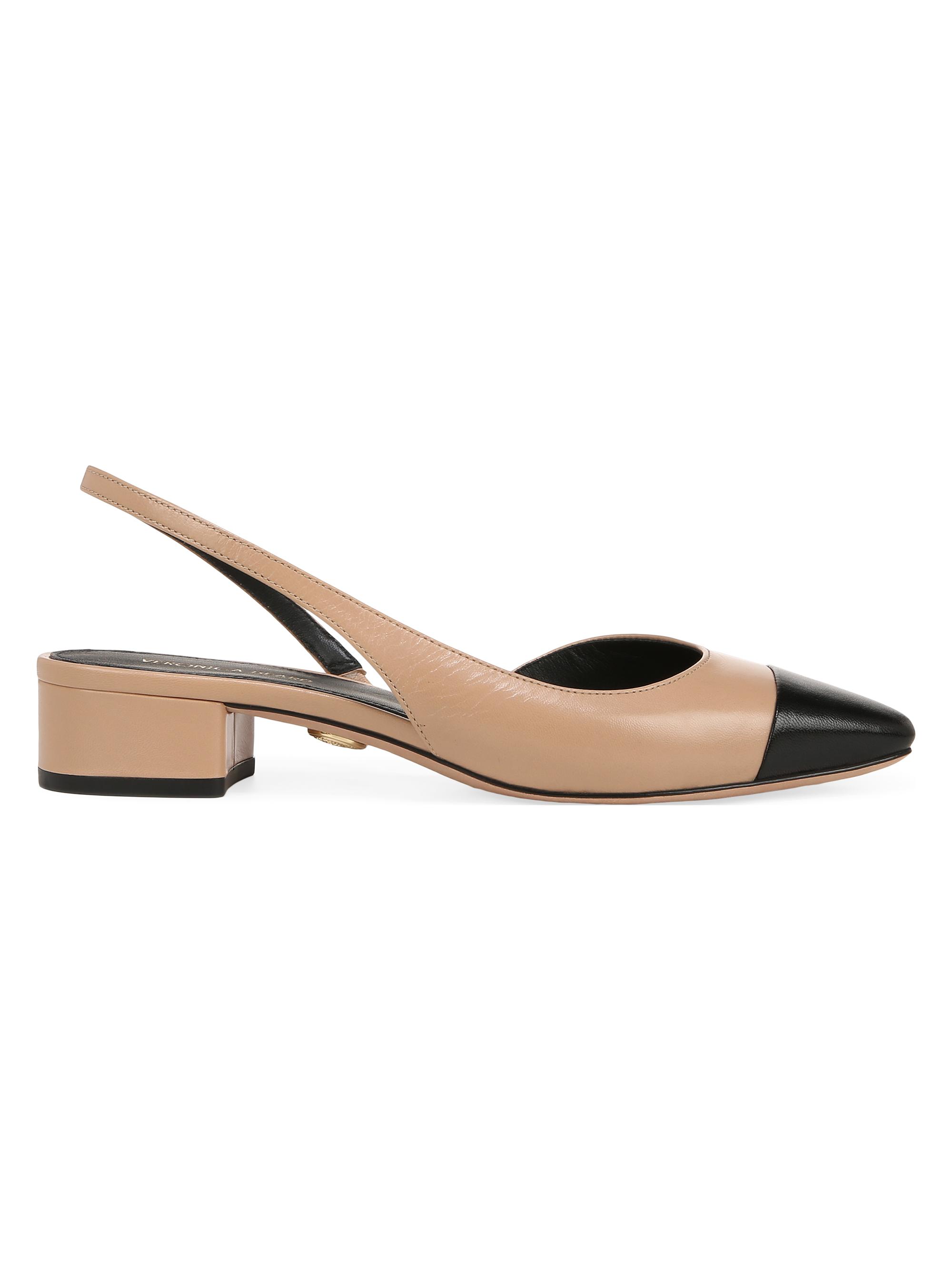 Veronica Beard Women's Cecile Leather Slingback Pumps - Bisqueblack
