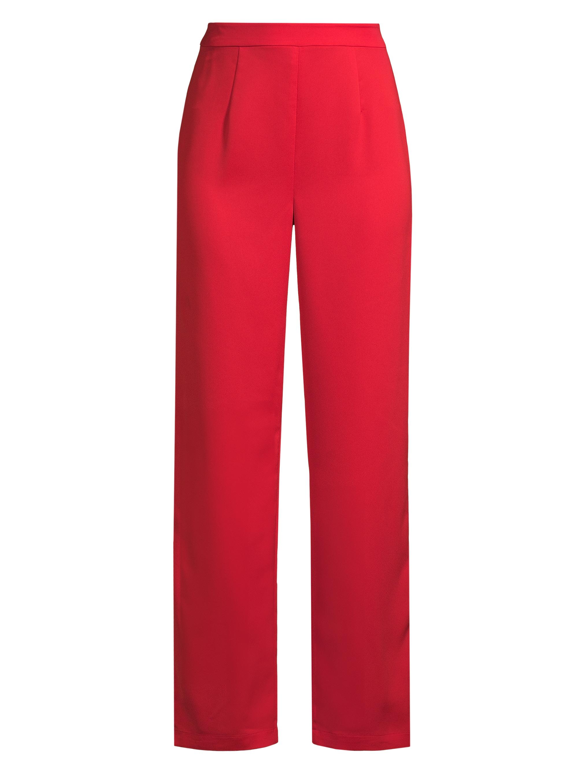 Misook Women's Crepe Wide-Leg Pants - Sunset Red