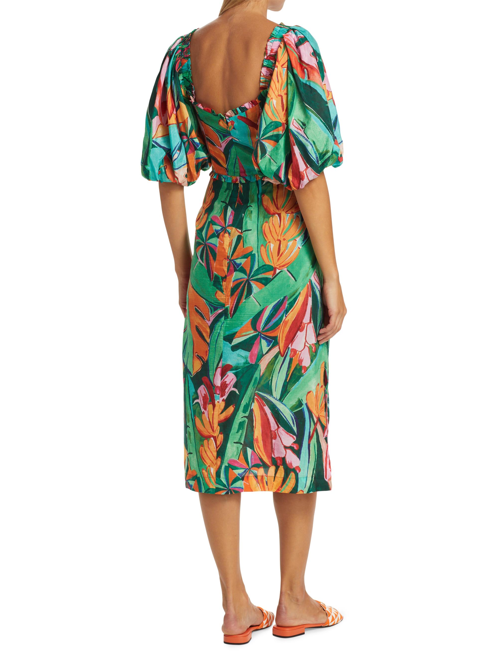 green banana aquarela midi dress Green Banana Aquarela Midi Dress – FARM Rio main image 0
