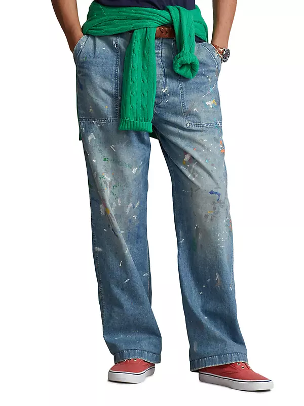 Shop Polo Ralph Lauren Paint Splatter Straight-Leg Carpenter Jeans