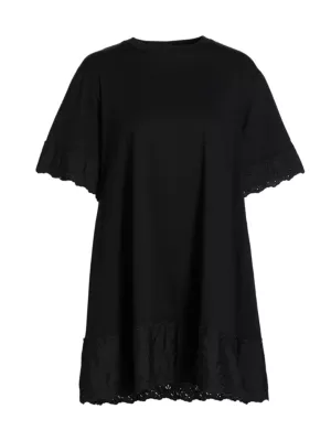 SIMONE ROCHA - Cottonpuff Sleeve Asymmetrical Hem T-shirt