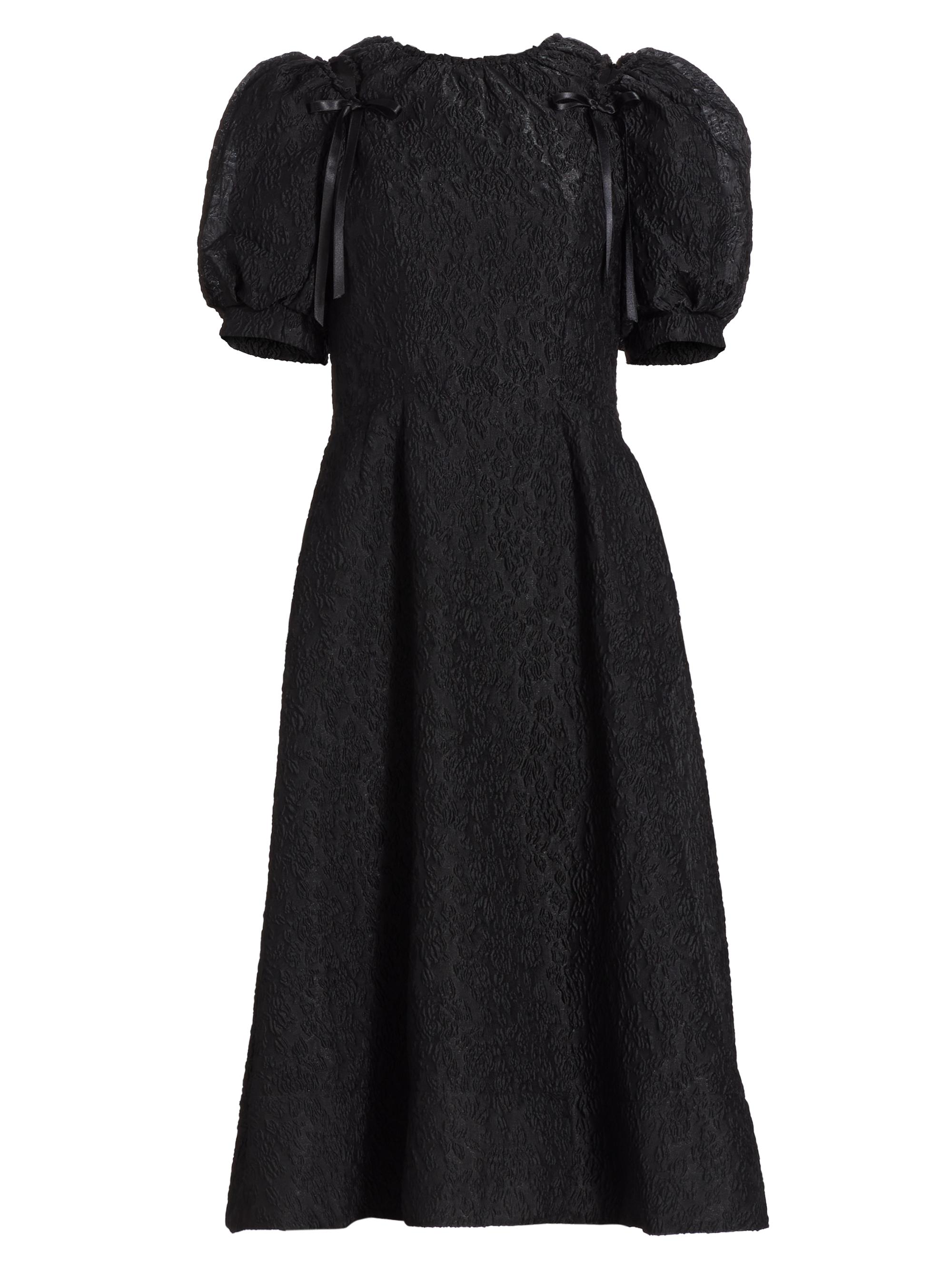 Simone Rocha Black Puff Sleeve Midi Dress