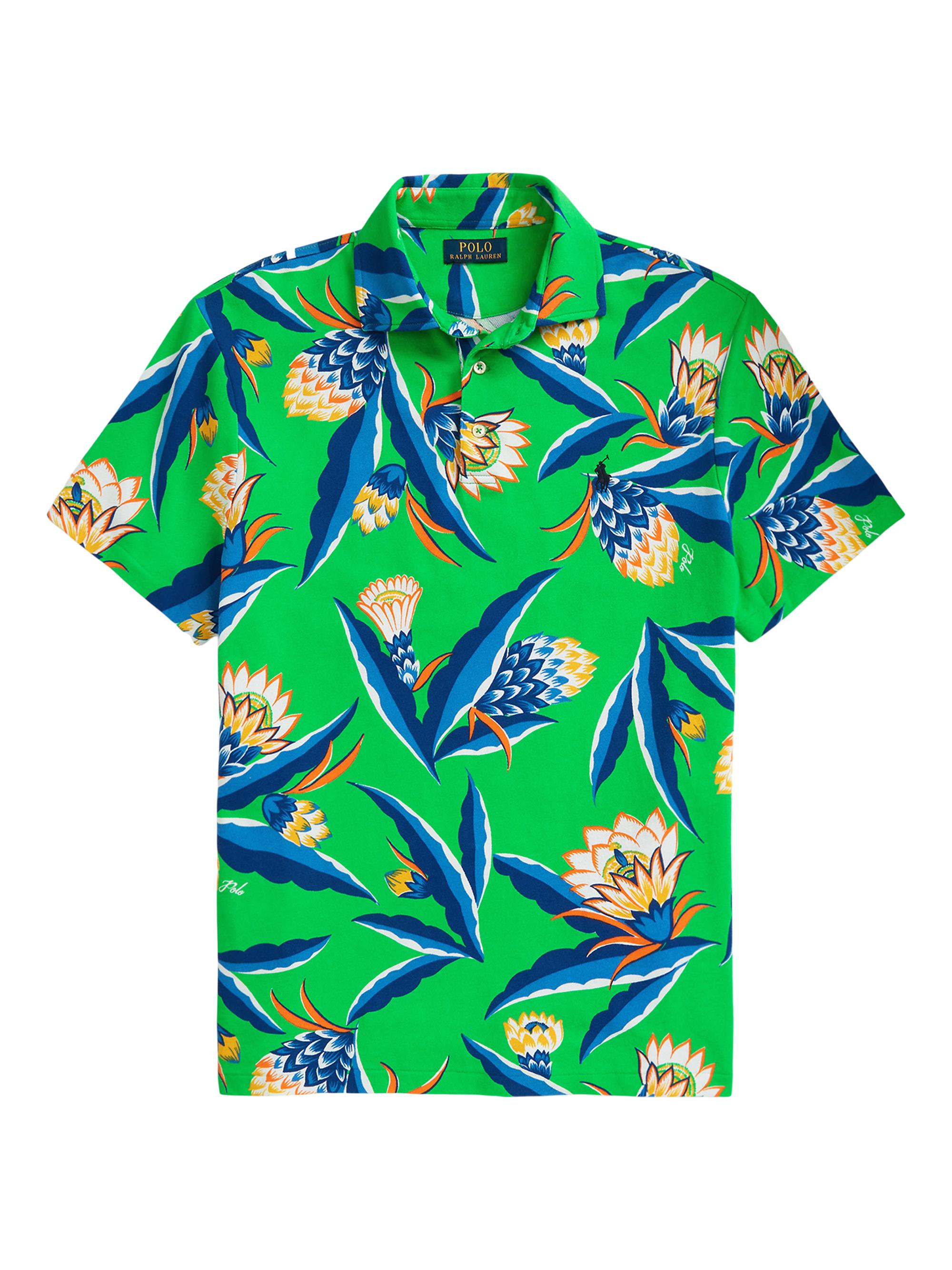 Polo Ralph Lauren Men's French Terry Floral Polo Shirt - Bonheur Floral Green