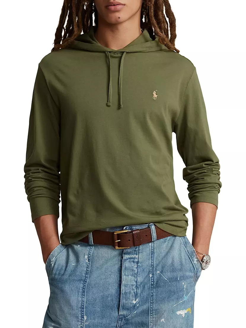 Shop Polo Ralph Lauren Jersey Hooded T-Shirt