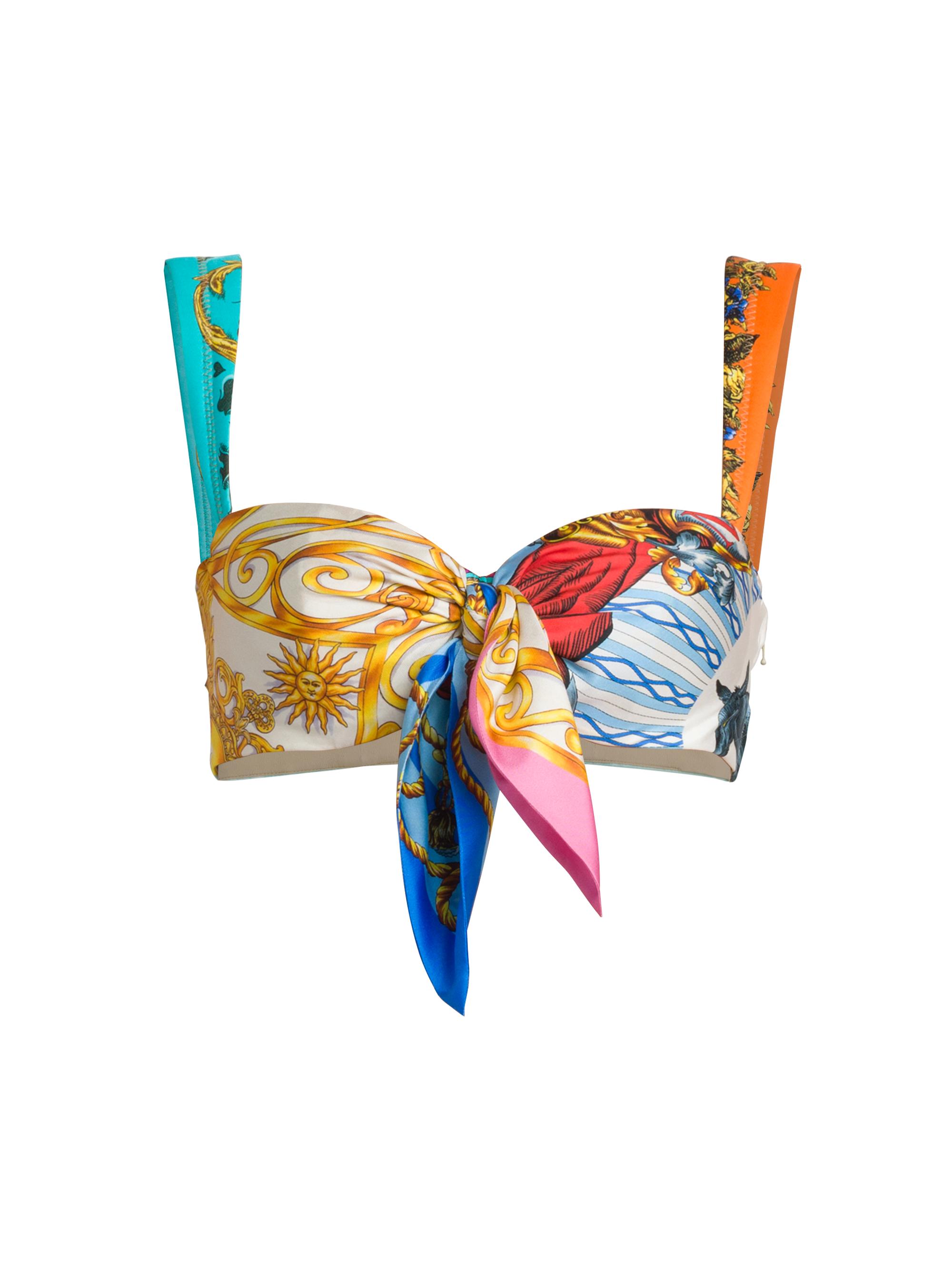 Moschino Women's Archive Scarf-Print Silk Bra Top