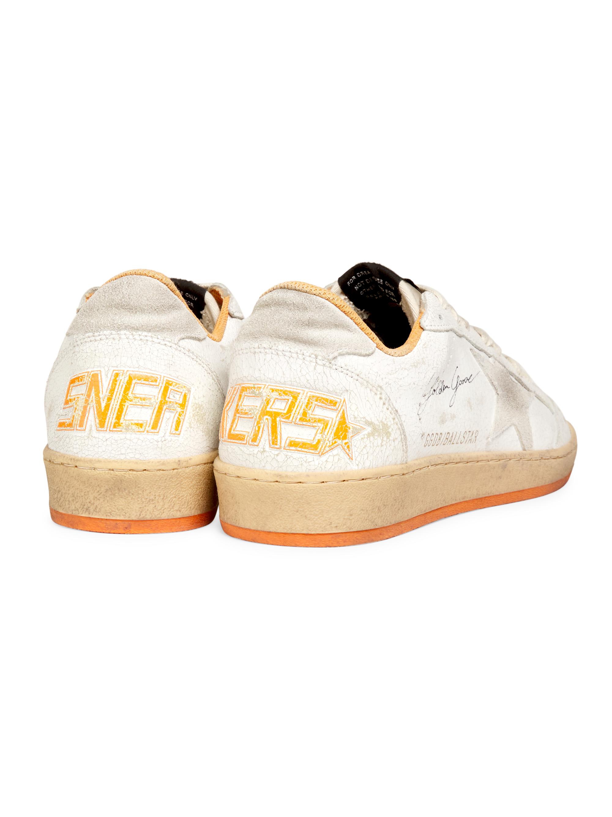 Golden Goose Ball Star Crackled Leather Sneakers | Saks Fifth Avenue