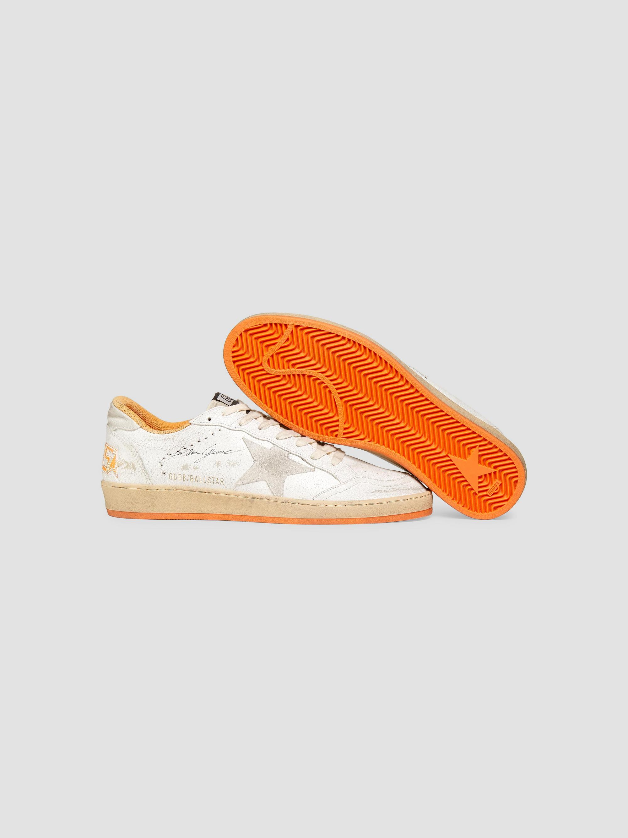 Golden Goose Ball Star Crackled Leather Sneakers | Saks Fifth Avenue