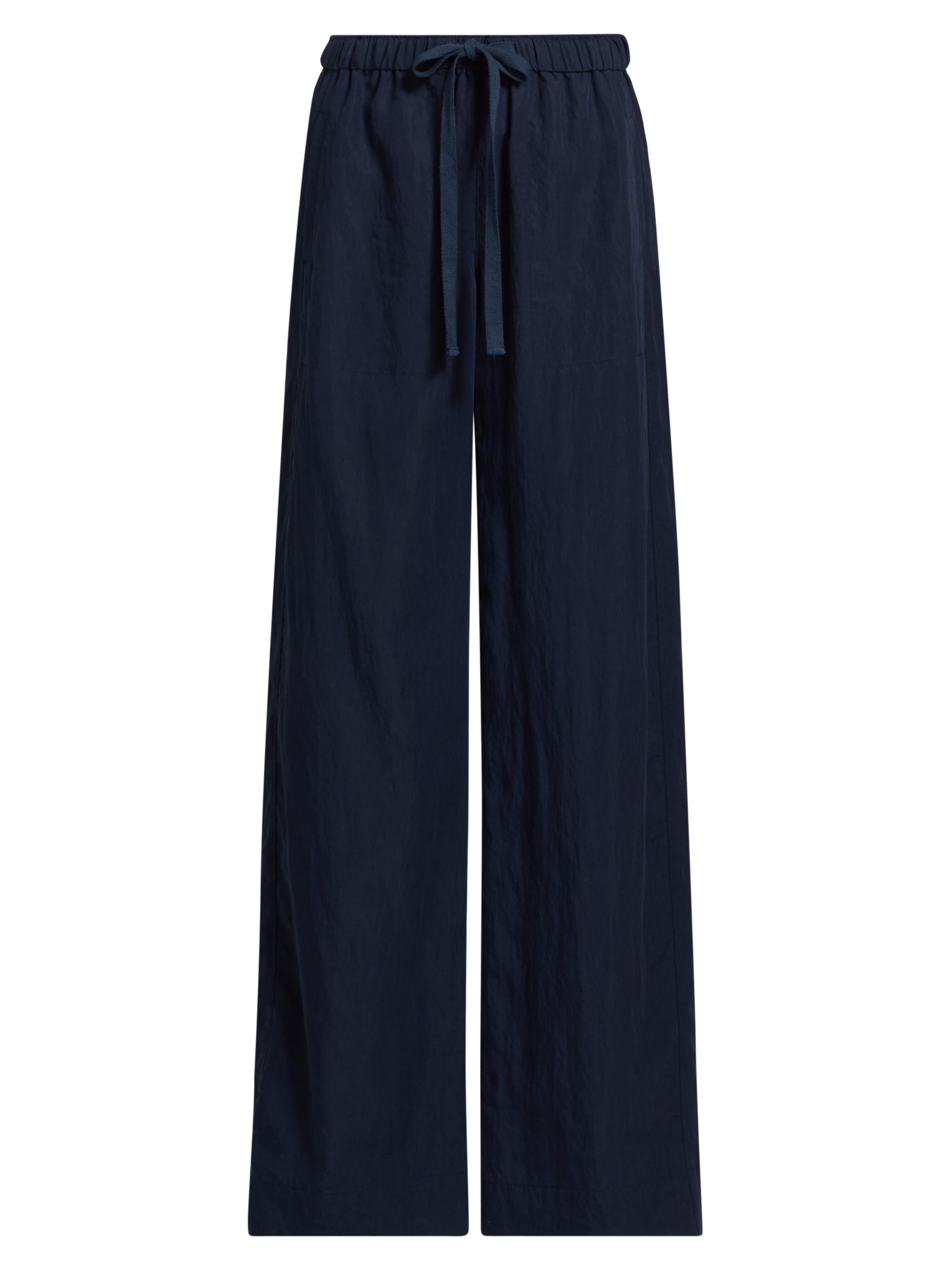 パンツ High Waisted Drawstring Trousers Split Yarn High Waisted Drawstring Trousers - black- – OBLIGE