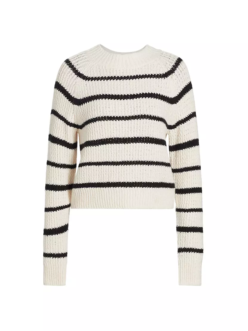 Shop Vince Cotton-Blend Striped Sweater