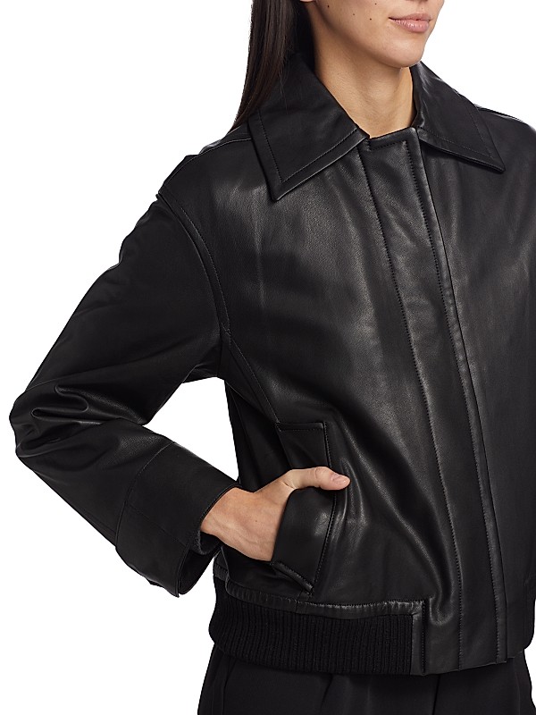 Shop Vince Leather Bomber Jacket | Saks Fifth Avenue Shop Vince Leather Bomber Jacket | Saks Fifth Avenue