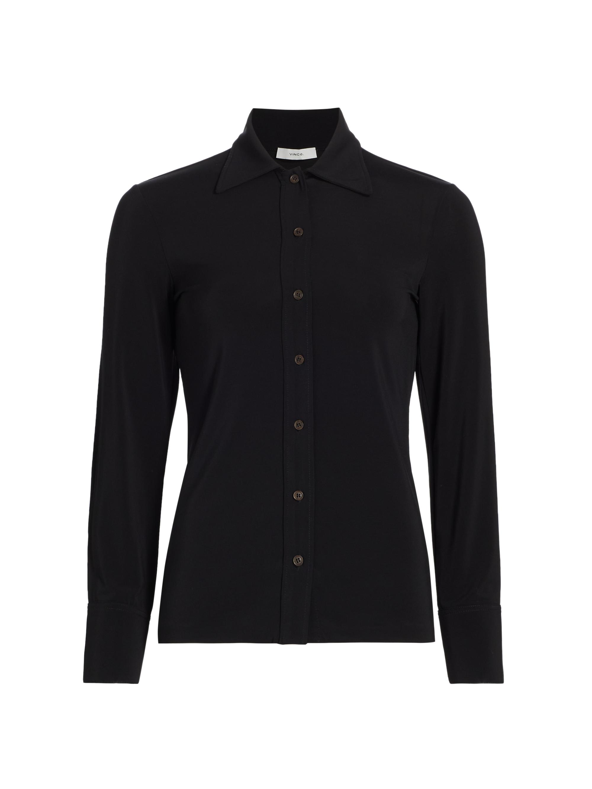Vince Women's Slim Buttoned Top - Black