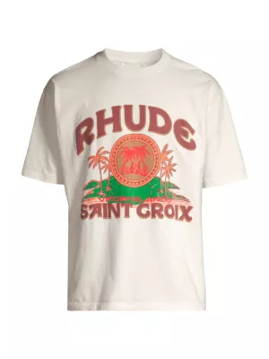 Shop R H U D E Saint Croix Logo Cotton T-Shirt | Saks Fifth Avenue