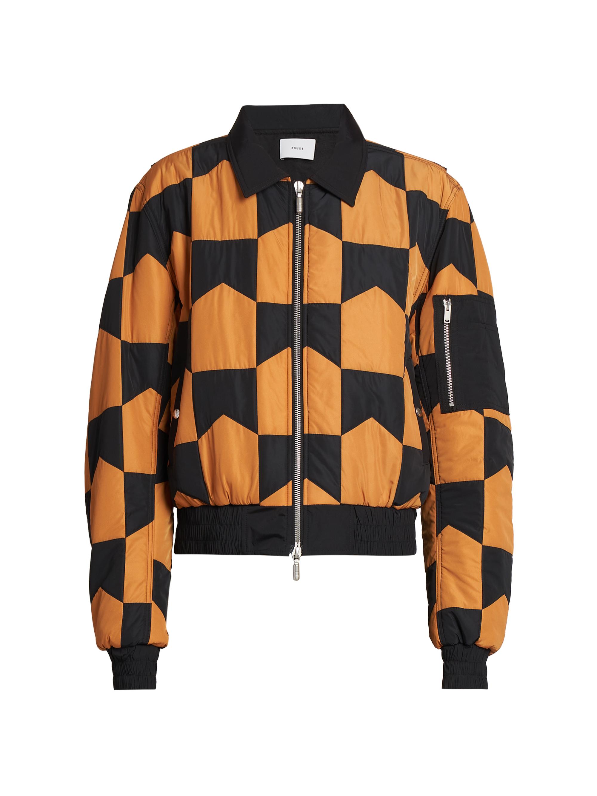 Rhude Men's Chevron Quilted Jacket - Black Orange