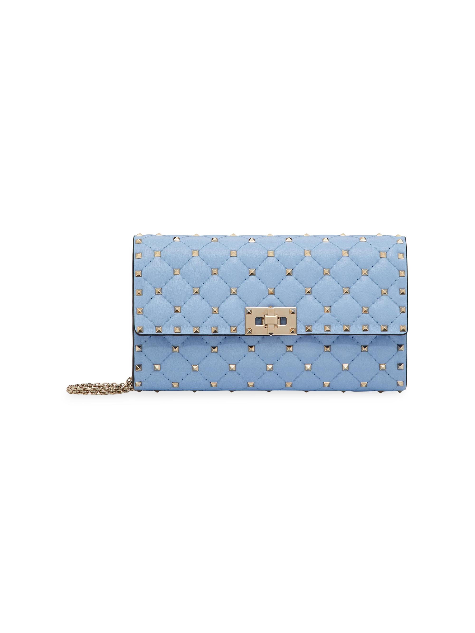 Rockstud quilted leather pouch