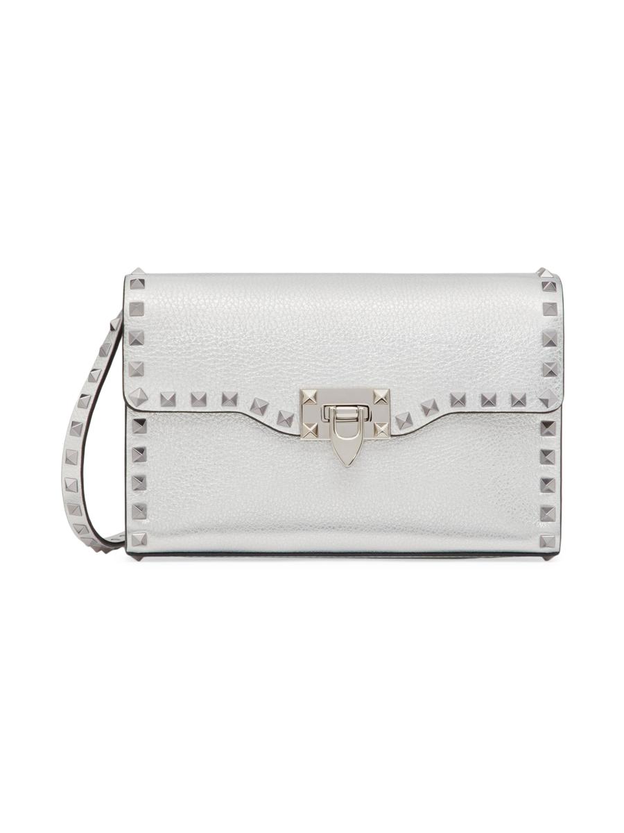【関税&送料込】Valentino Garavani Rockstud Grainy Leather H Small Rockstud Grainy Calfskin Crossbody Bag for Woman in