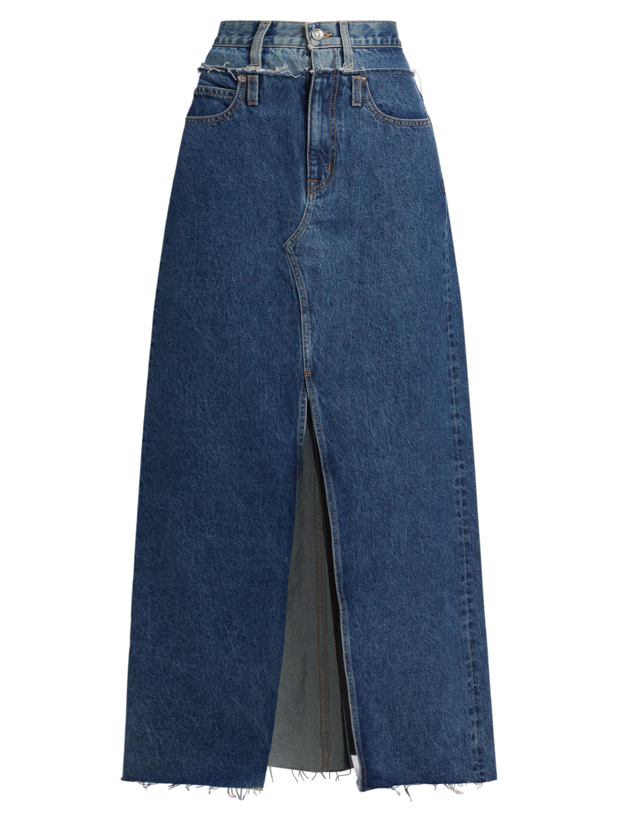 hnasama　Diante REMAKE DENIM SKIRT SLVRLAKE Re-Worked Dallas High-Rise Denim Maxi Skirt | Saks