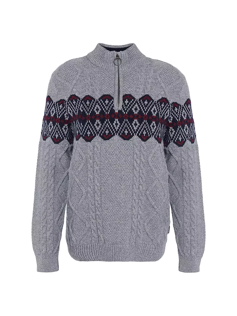 Alwinton Cable-Knit Half-Zip Sweater